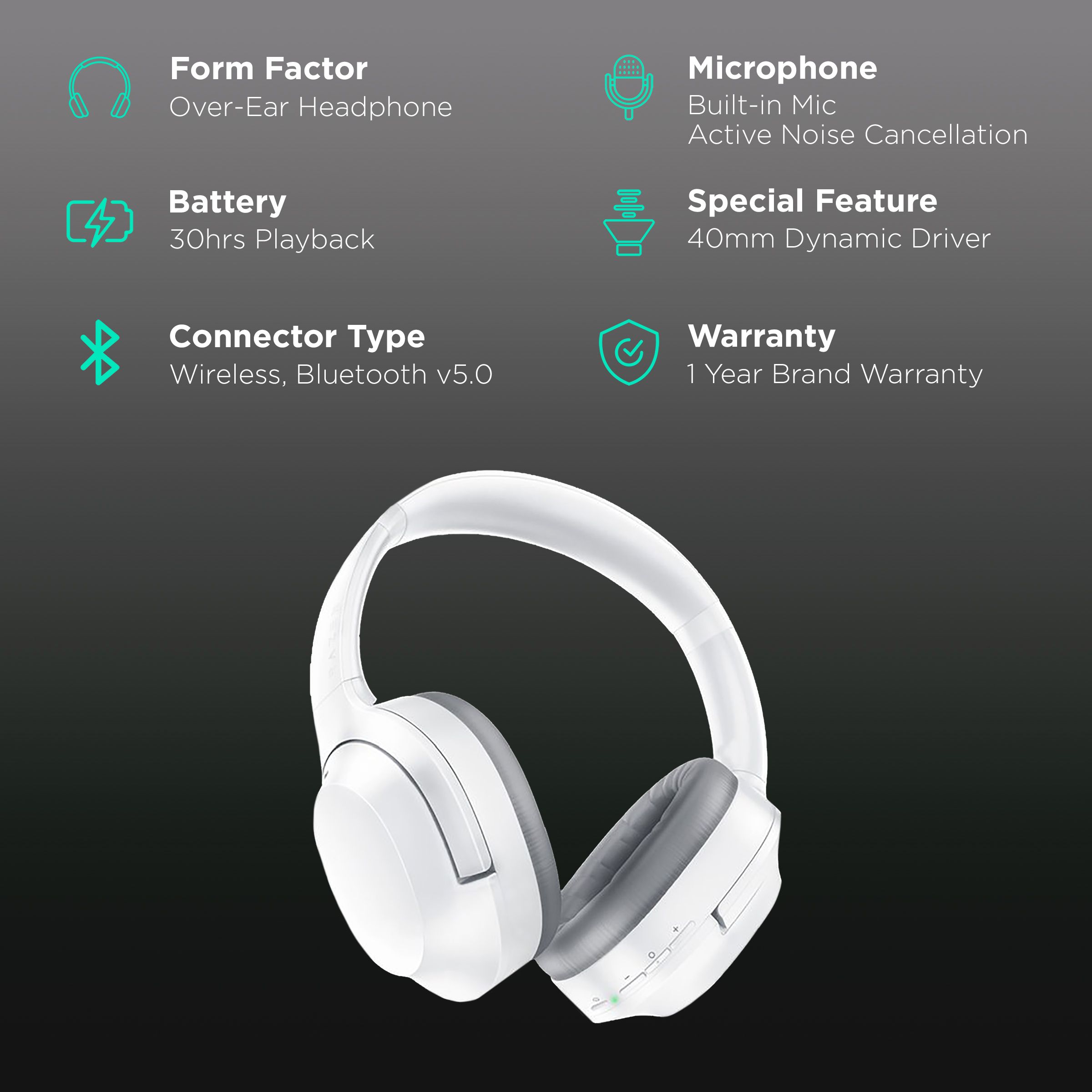 RAZER Opus X RZ04-03760200-R3M1 Bluetooth Gaming Headset with Active Noise Cancellation (30 Hours Playtime, Over Ear, Mercury)_2