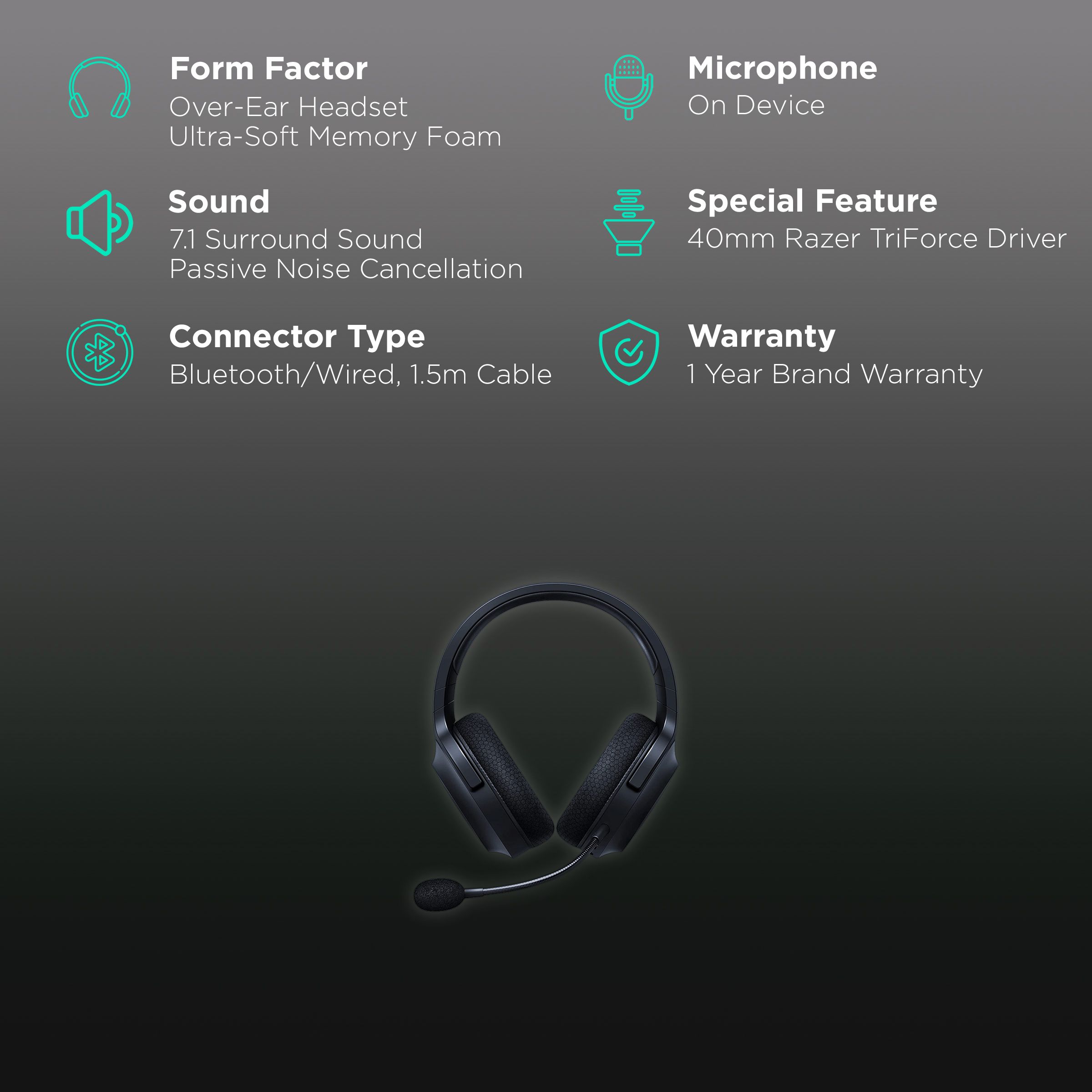 RAZER Barracuda X RZ04-03800100-R3M1 Bluetooth Gaming Headset with Passive Noise Cancellation (20hrs Playtime, Over Ear, Black) RAZER Barracuda X RZ04-03800100-R3M1 Bluetooth Gaming Headset with Passive Noise Cancellation (20hrs Playtime, Over Ear, Black)_2
