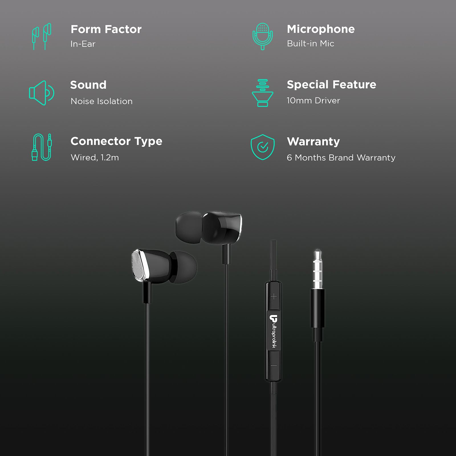 ultraprolink MoBass 2 UM1038BLK Wired Earphone with Mic (In Ear, Black)_2