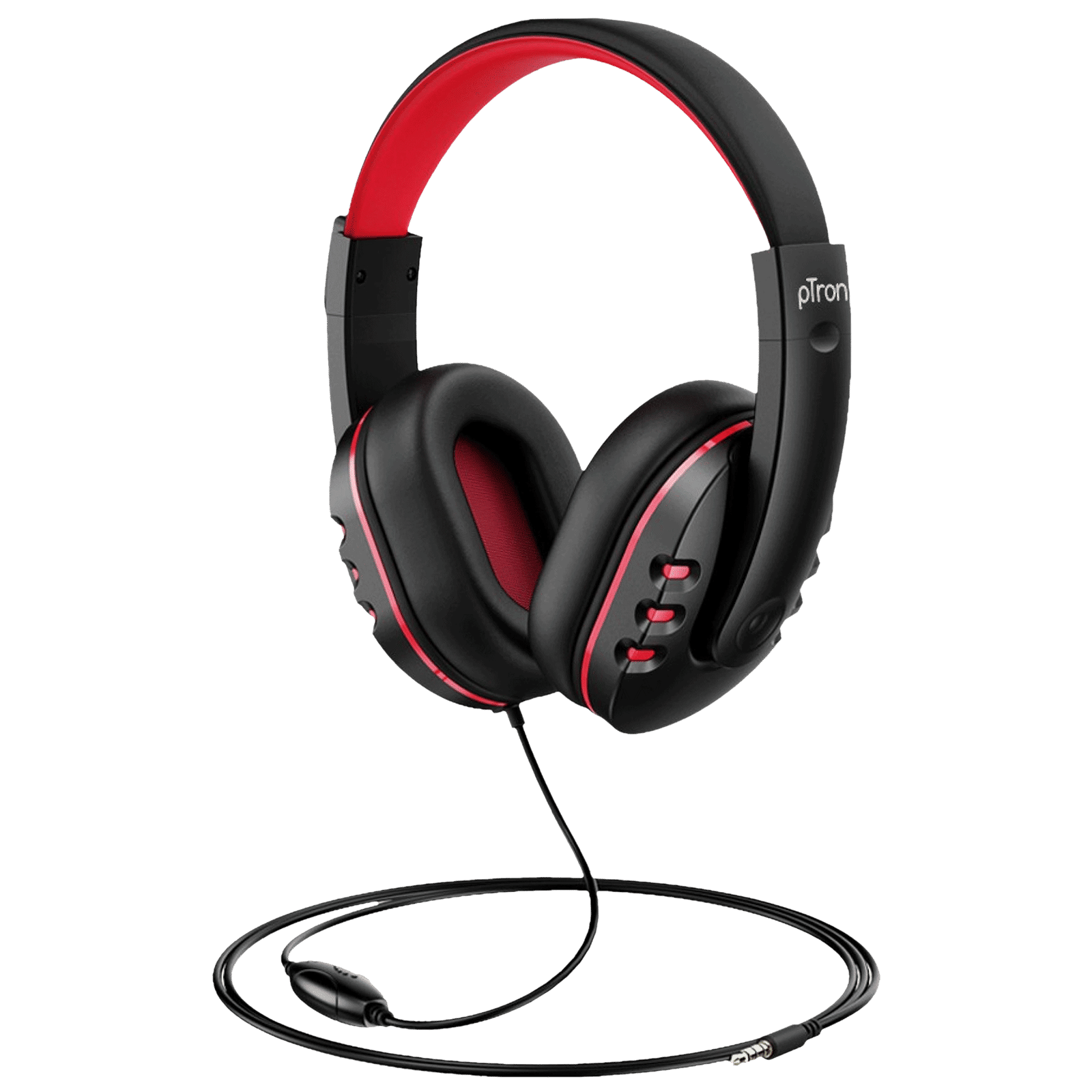pTron Soundster Arcade 140317989 Over-Ear Wired Gaming Headphone with Mic (40mm Dynamic Driver, Black/Red)_4