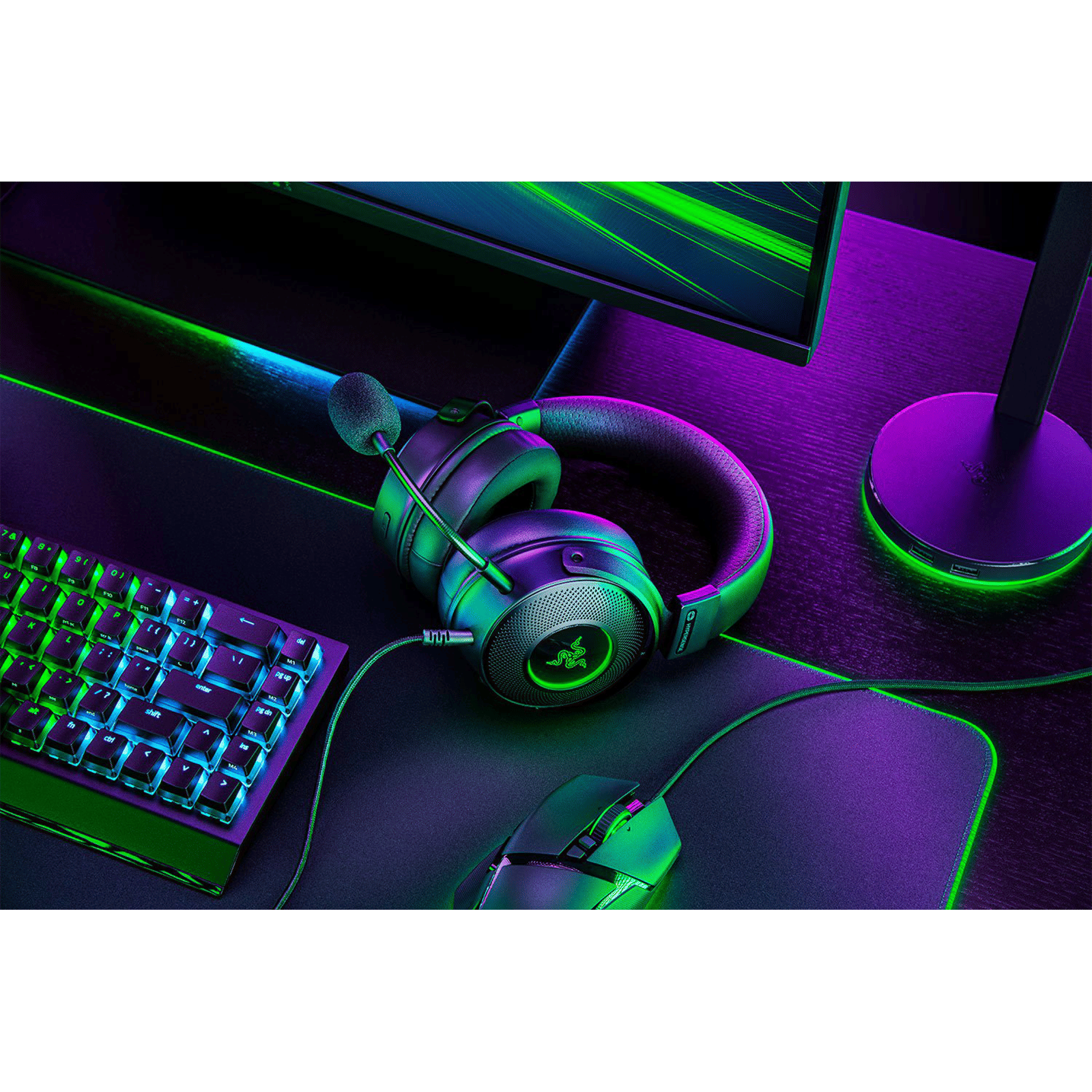 RAZER Kraken V3 HyperSense RZ04-03770100-R3M1 USB Gaming Headset Noise Cancellation (7.1 Surround Sound, Over Ear, Black)_9