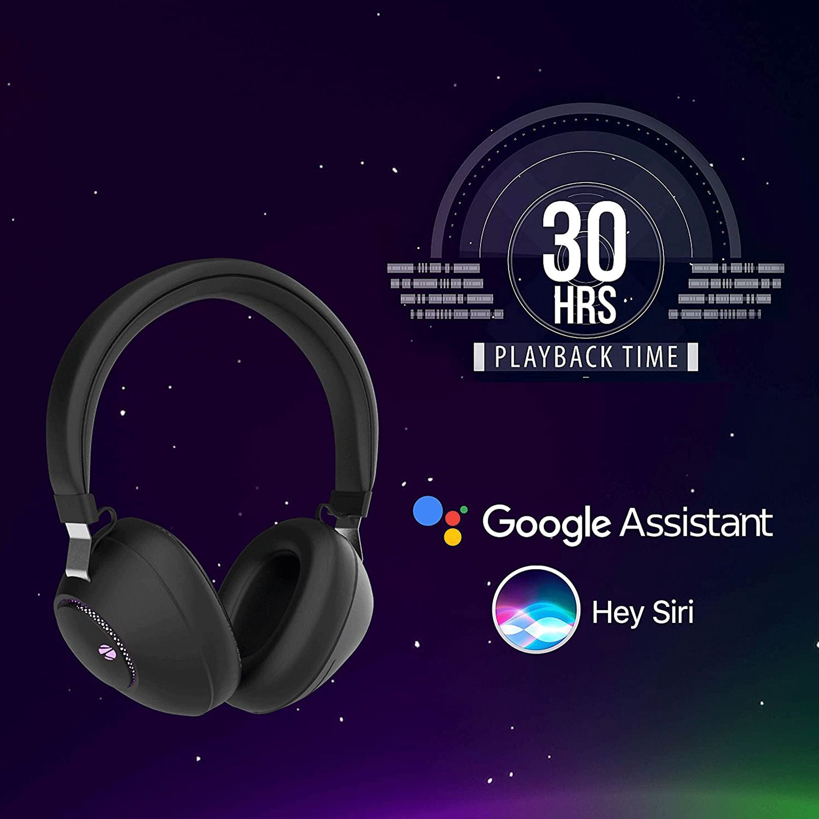 ZEBRONICS Duke Bluetooth Headphone with Mic (30 Hours Playtime, Over Ear, Black)_6