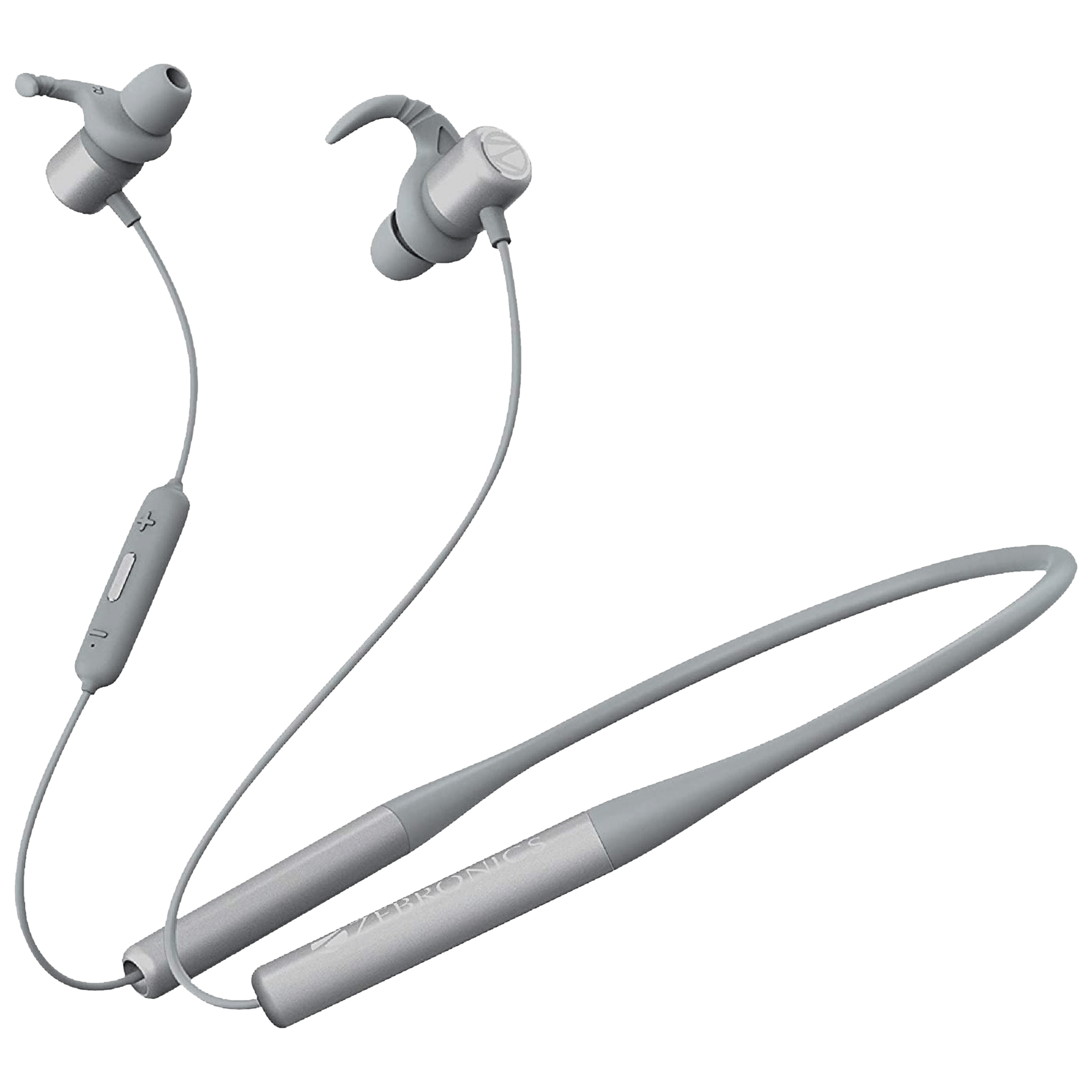 ZEBRONICS Yoga Neckband (Water Resistant, 21 Hours Playback, Grey)_1