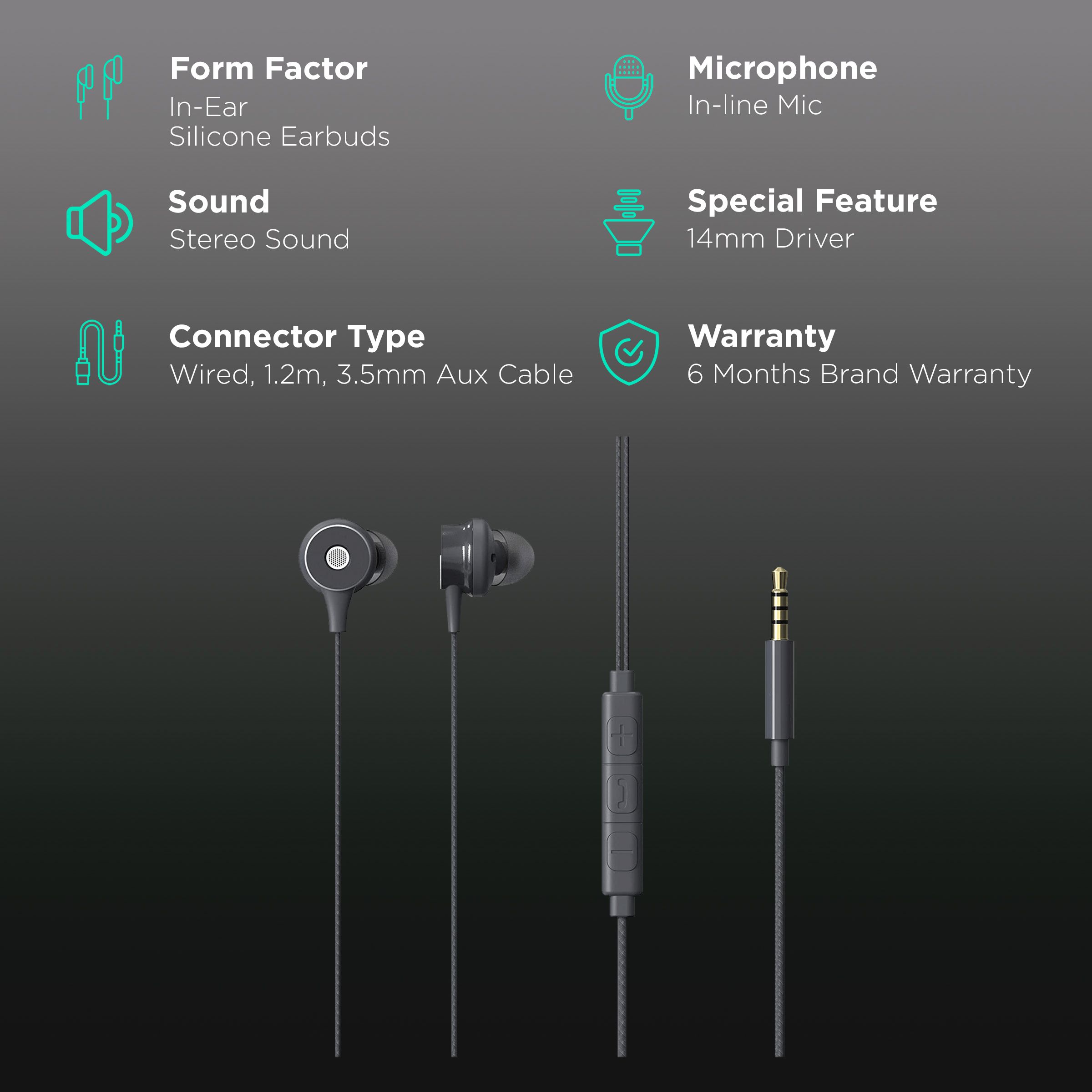 ZEBRONICS Buds 20 Wired Earphone with Mic (In Ear, Black)_2