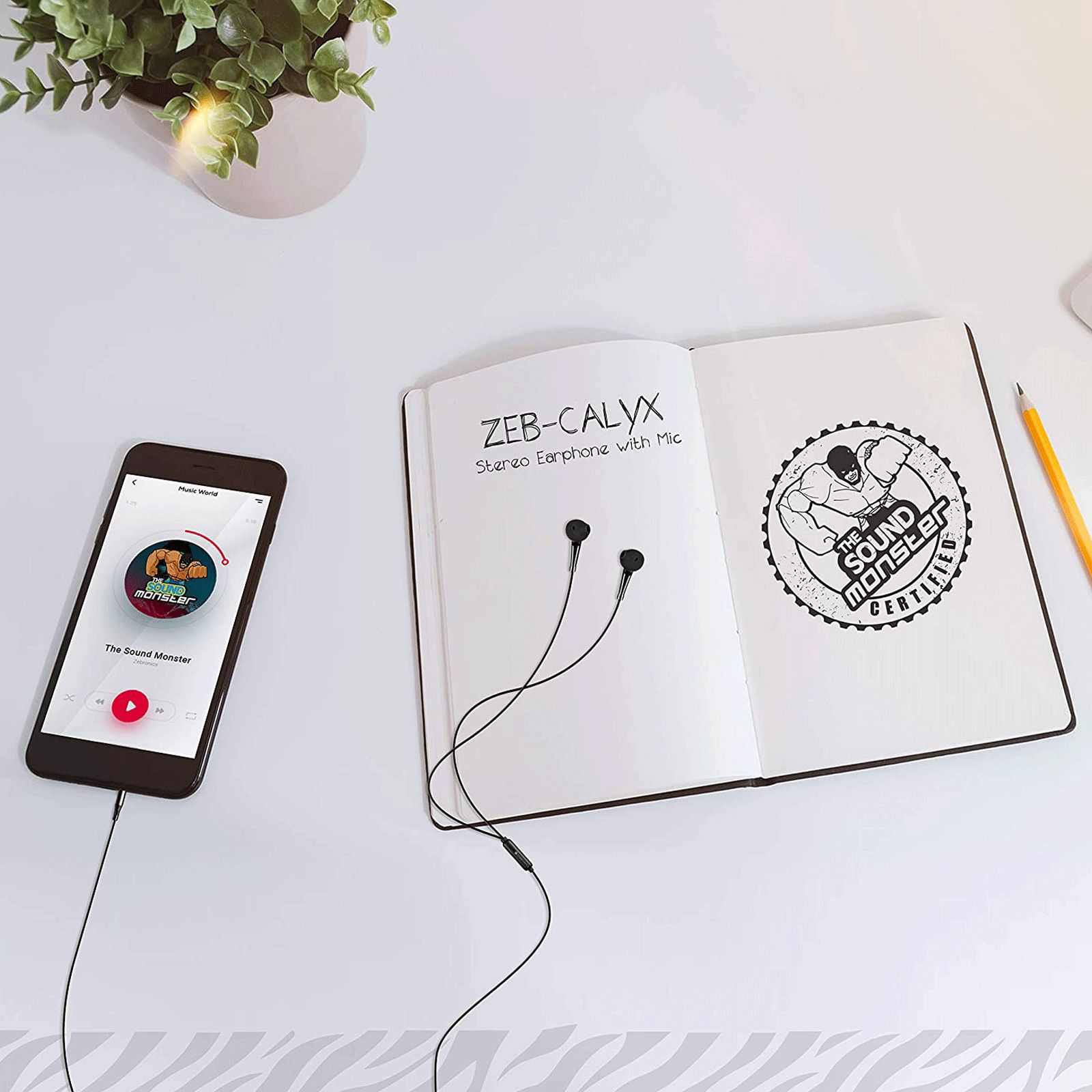 ZEBRONICS Calyx Wired Earphone with Mic (In Ear, Black) ZEBRONICS Calyx Wired Earphone with Mic (In Ear, Black)_5