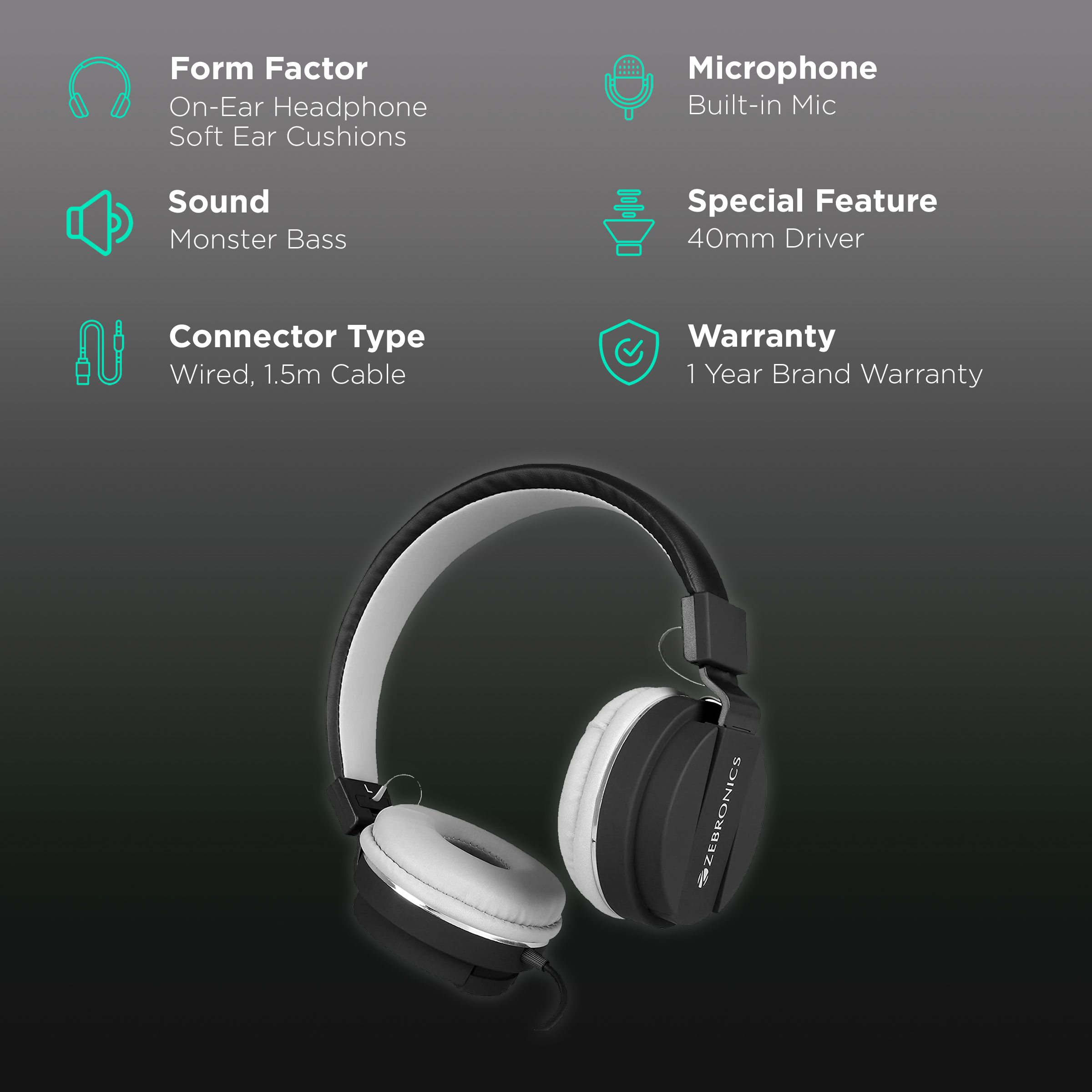 ZEBRONICS Storm Wired Headphone with Mic (On Ear, Blue) ZEBRONICS Storm Wired Headphone with Mic (On Ear, Blue)_2