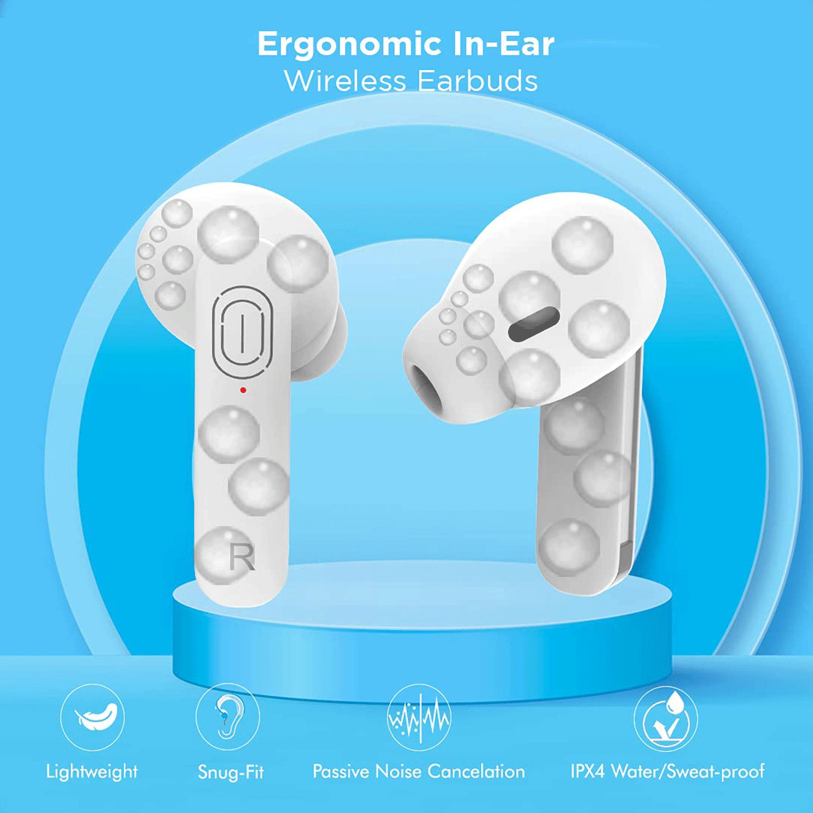 pTron Bassbuds Duo 140318114 TWS Earbuds with Passive Noise Cancellation (IPX4 Water Resistant, 15 Hours Playback, White)_7