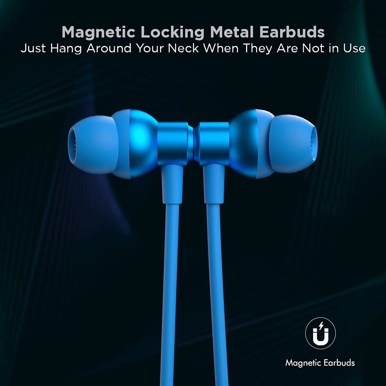 pTron Tangent Evo Neckband with Passive Noise Cancellation (IPX4 Water Resistant, 14 Hours Playback, Blue)_7