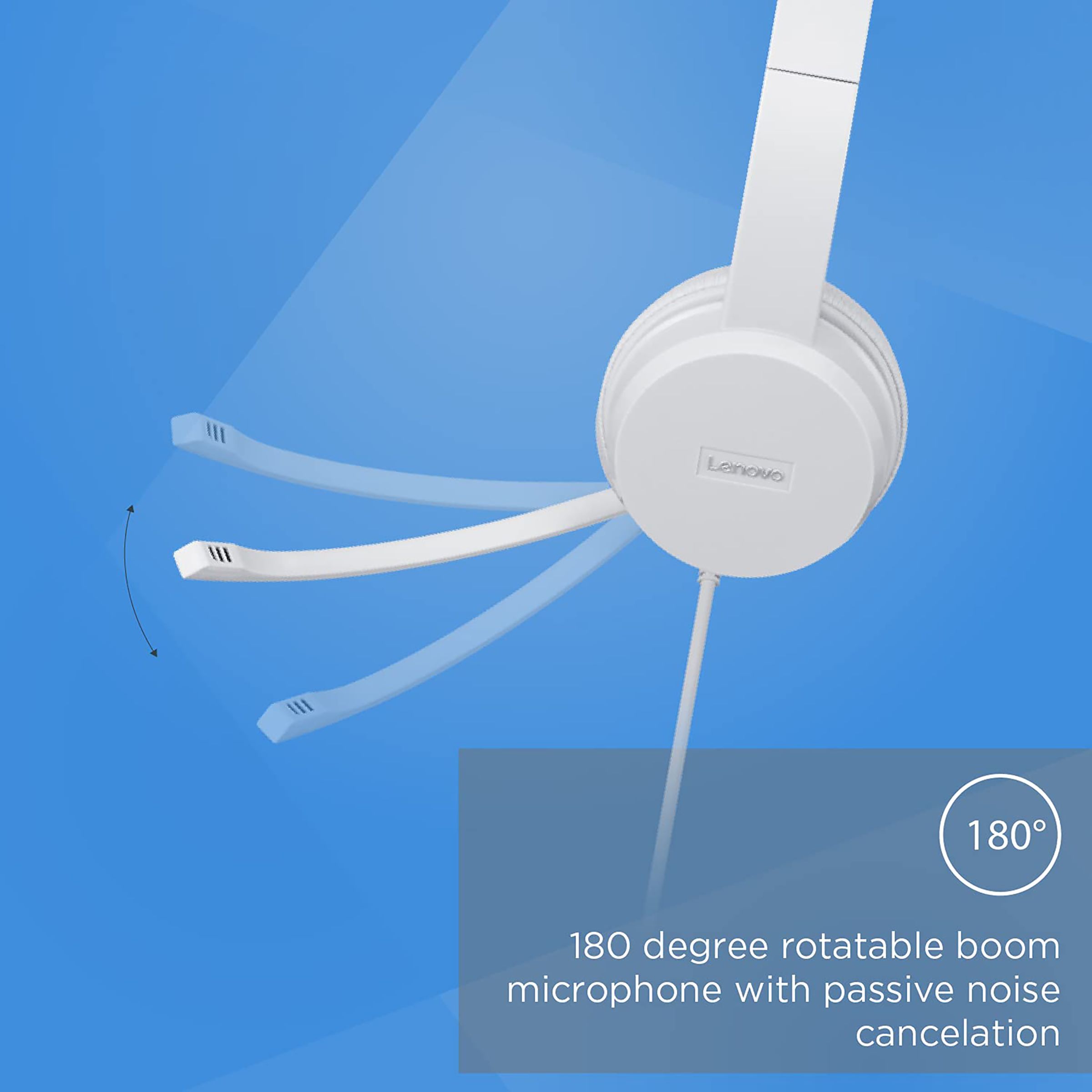Lenovo 110 Stereo GXD1B67867 Wired Headphone with Mic (On Ear, White)_5