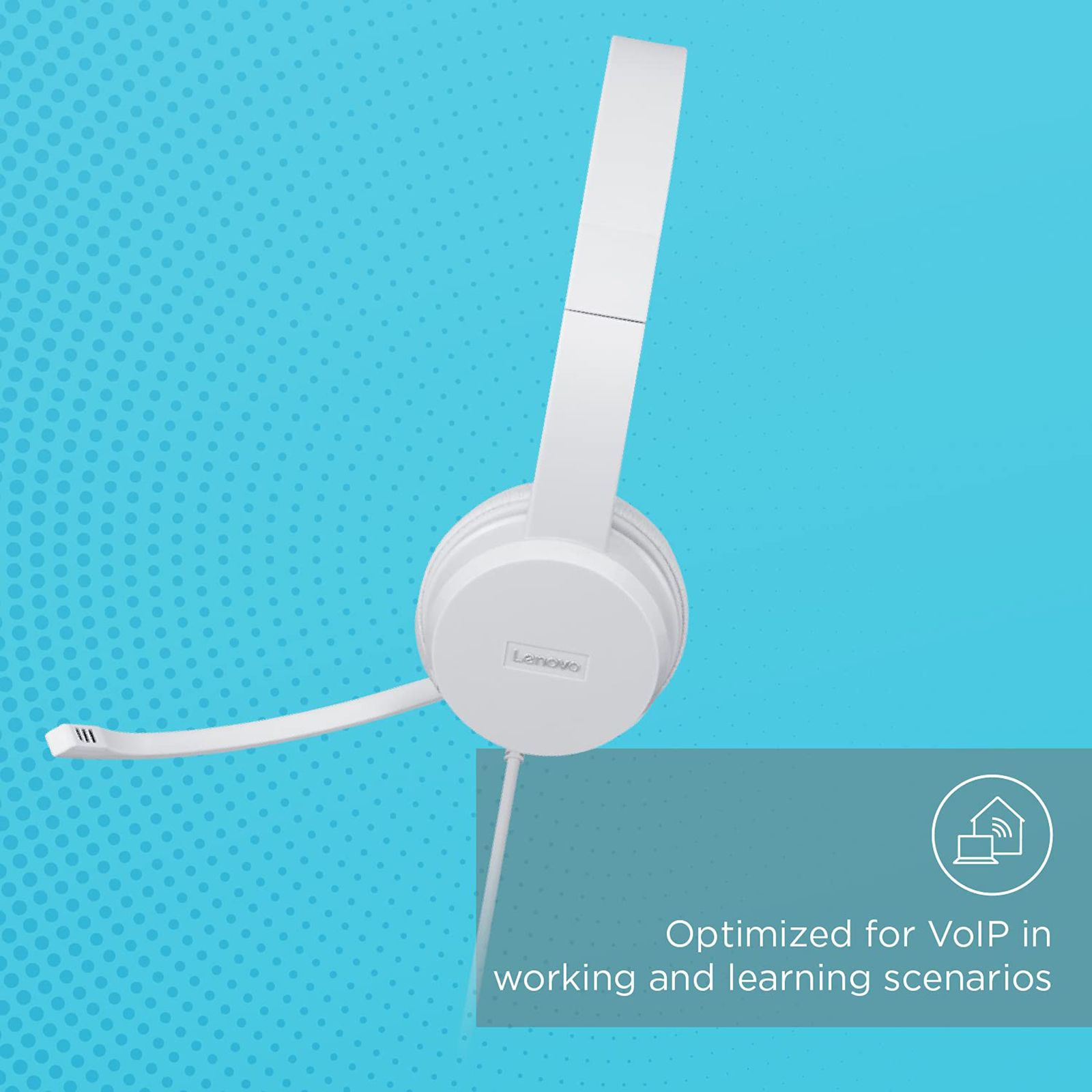 Lenovo 110 Stereo GXD1B67867 Wired Headphone with Mic (On Ear, White)_7