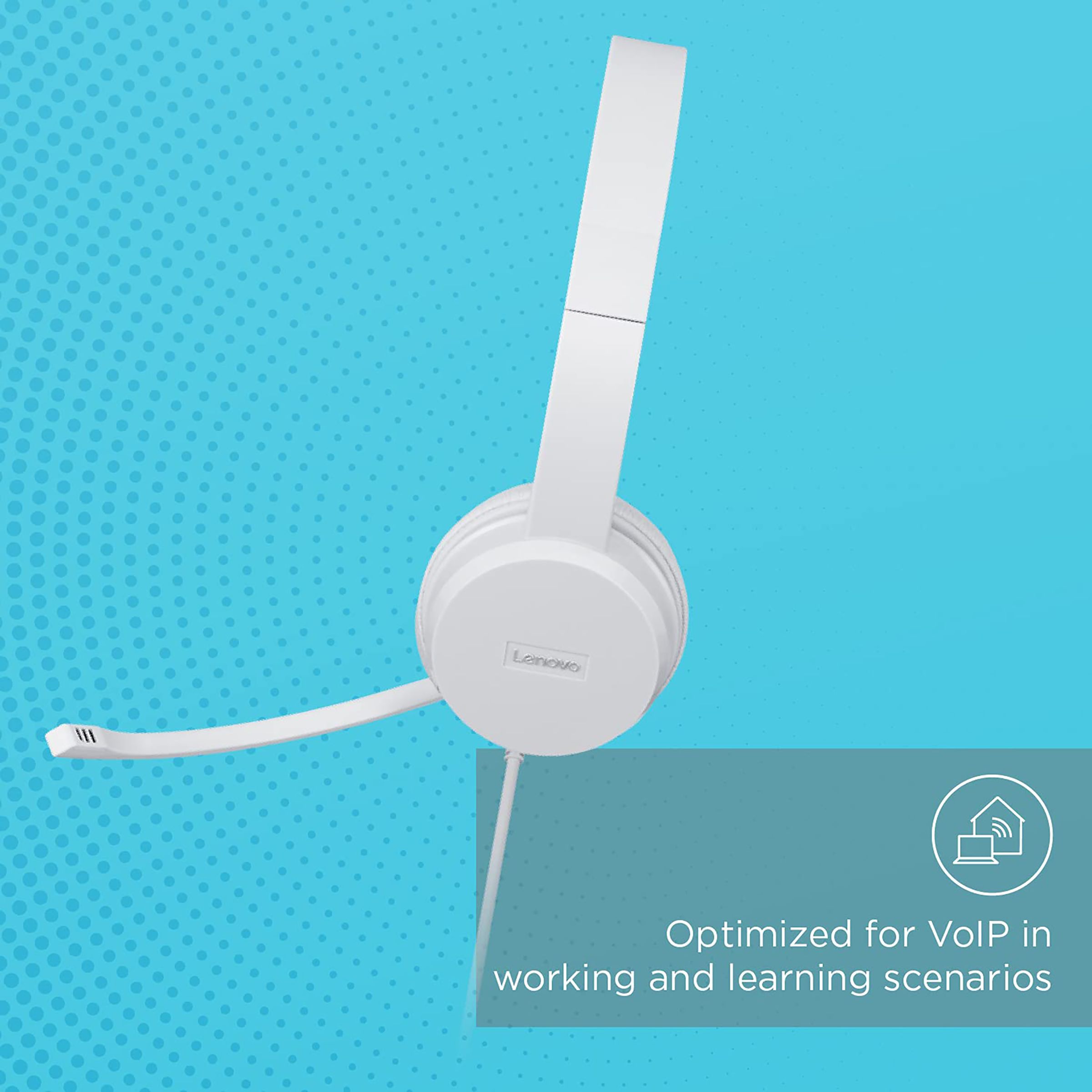 Lenovo 110 Stereo GXD1B67867 Wired Headphone with Mic (On Ear, White)_3