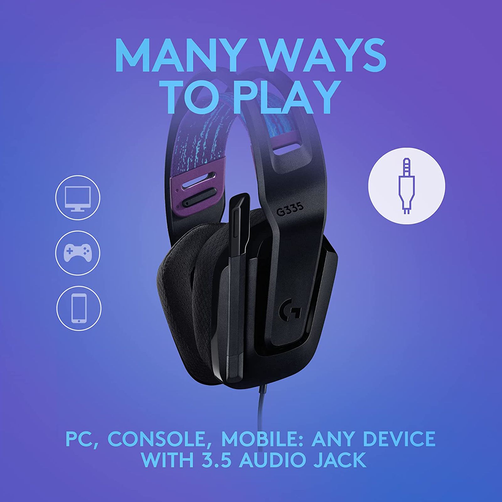 logitech G335 981-000979 Wired Headphone with Mic (Over Ear, Black)_9