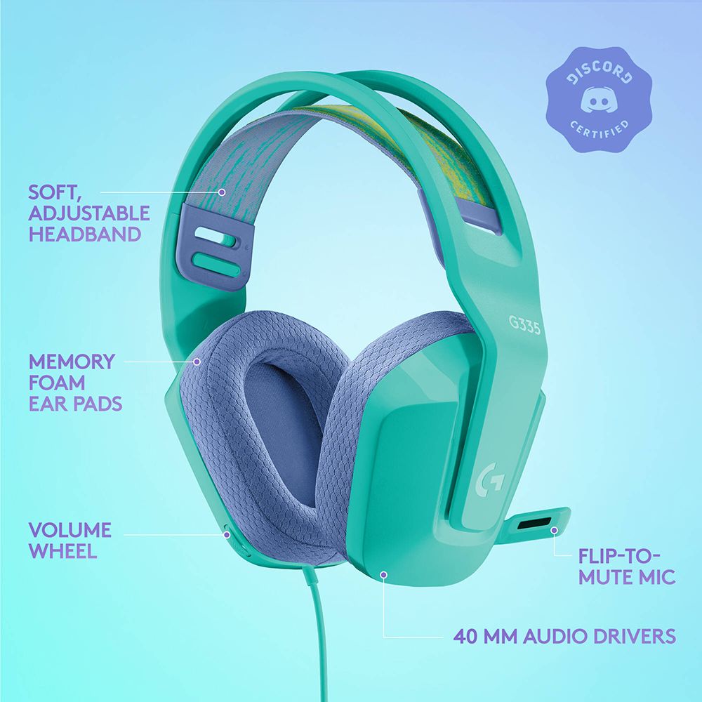 logitech G Series G335 Wired Gaming Headset with Passive Noise Cancellation (Built-in Controls, Over Ear, Mint)_5
