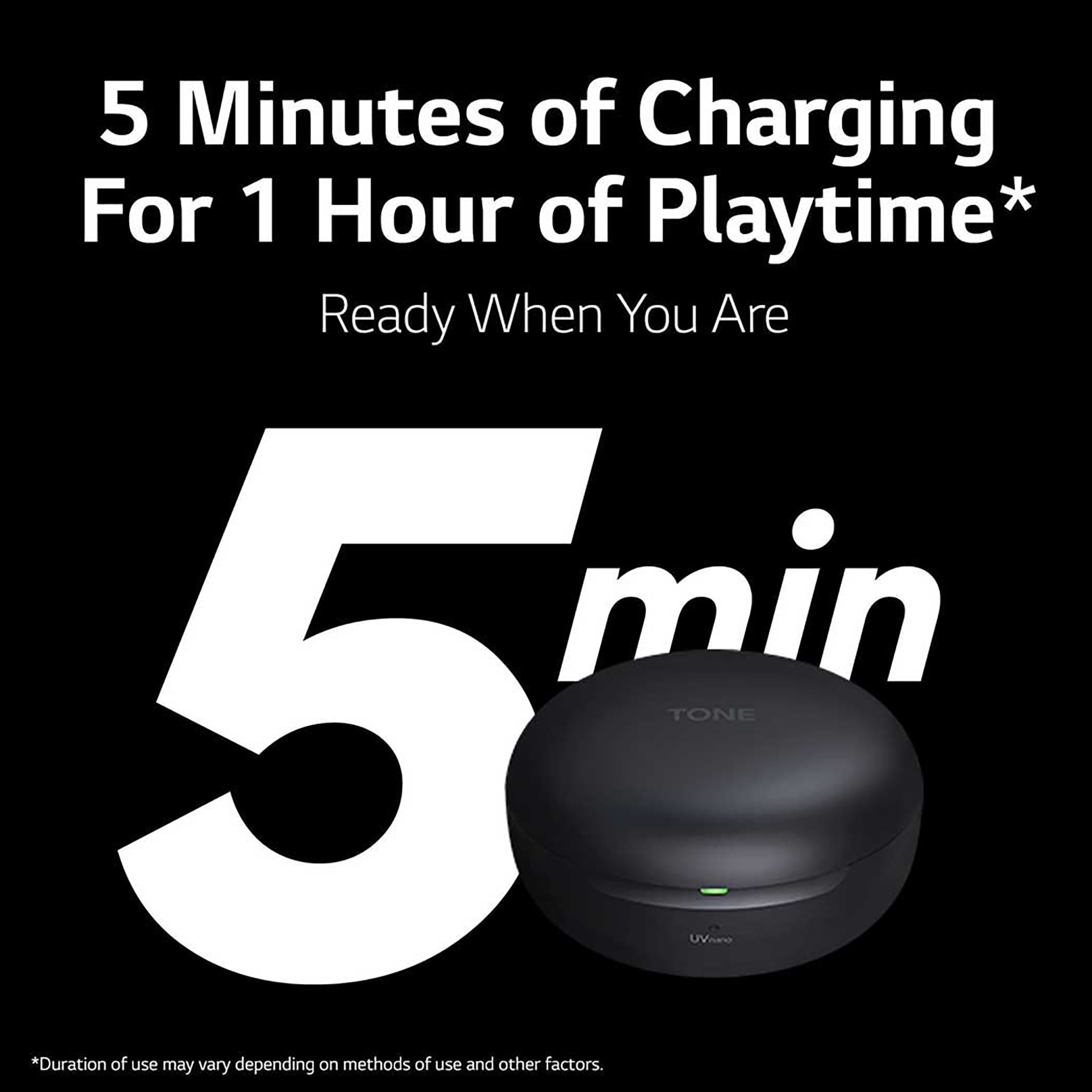 LG Tone Free TONE-FP5.CINDLLK TWS Earbuds with Active Noise Cancellation (IPX4 Sweat & Water Resistant, 22 Hours Playback, Charcoal Black)_9