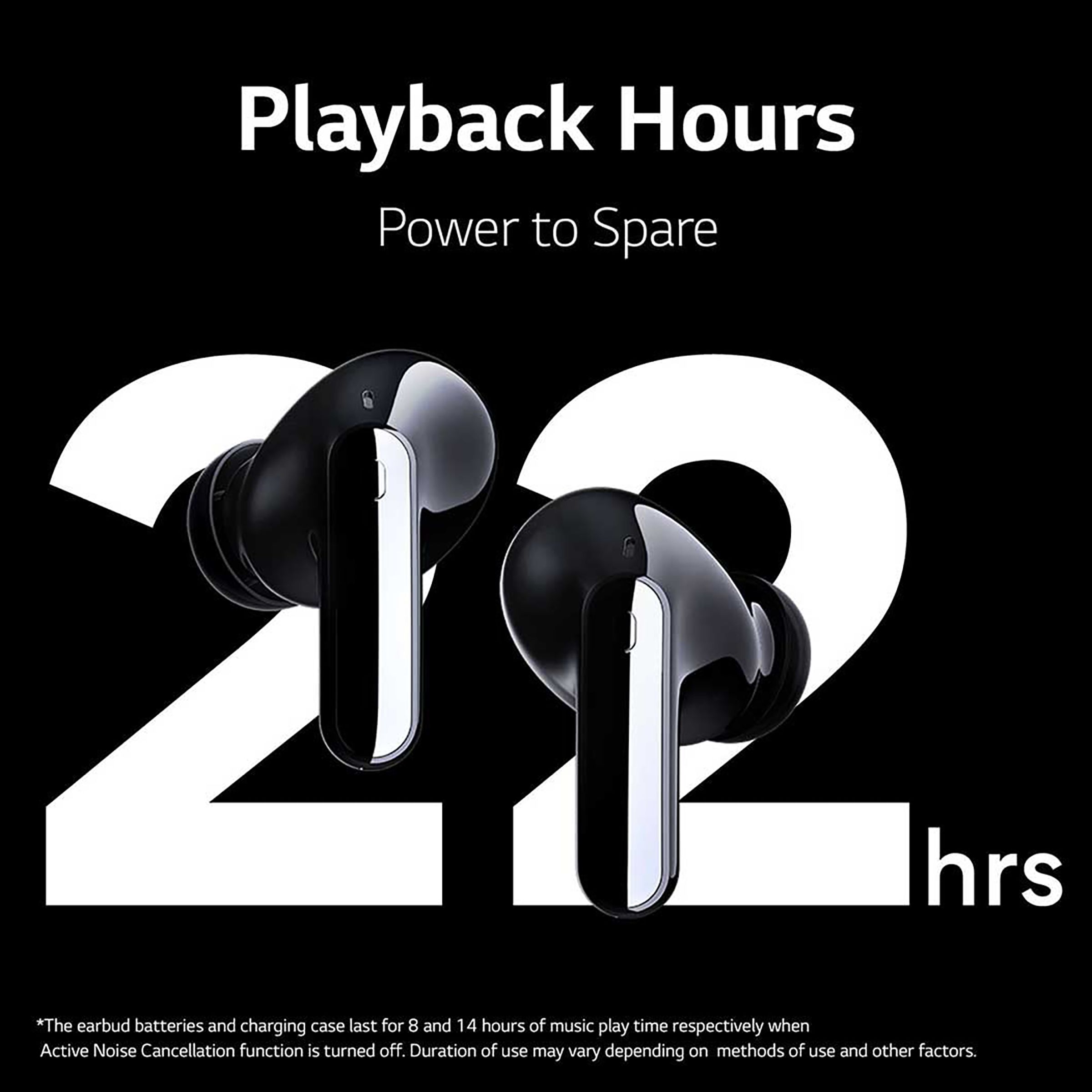 LG Tone Free TONE-FP5.CINDLLK TWS Earbuds with Active Noise Cancellation (IPX4 Sweat & Water Resistant, 22 Hours Playback, Charcoal Black)_11