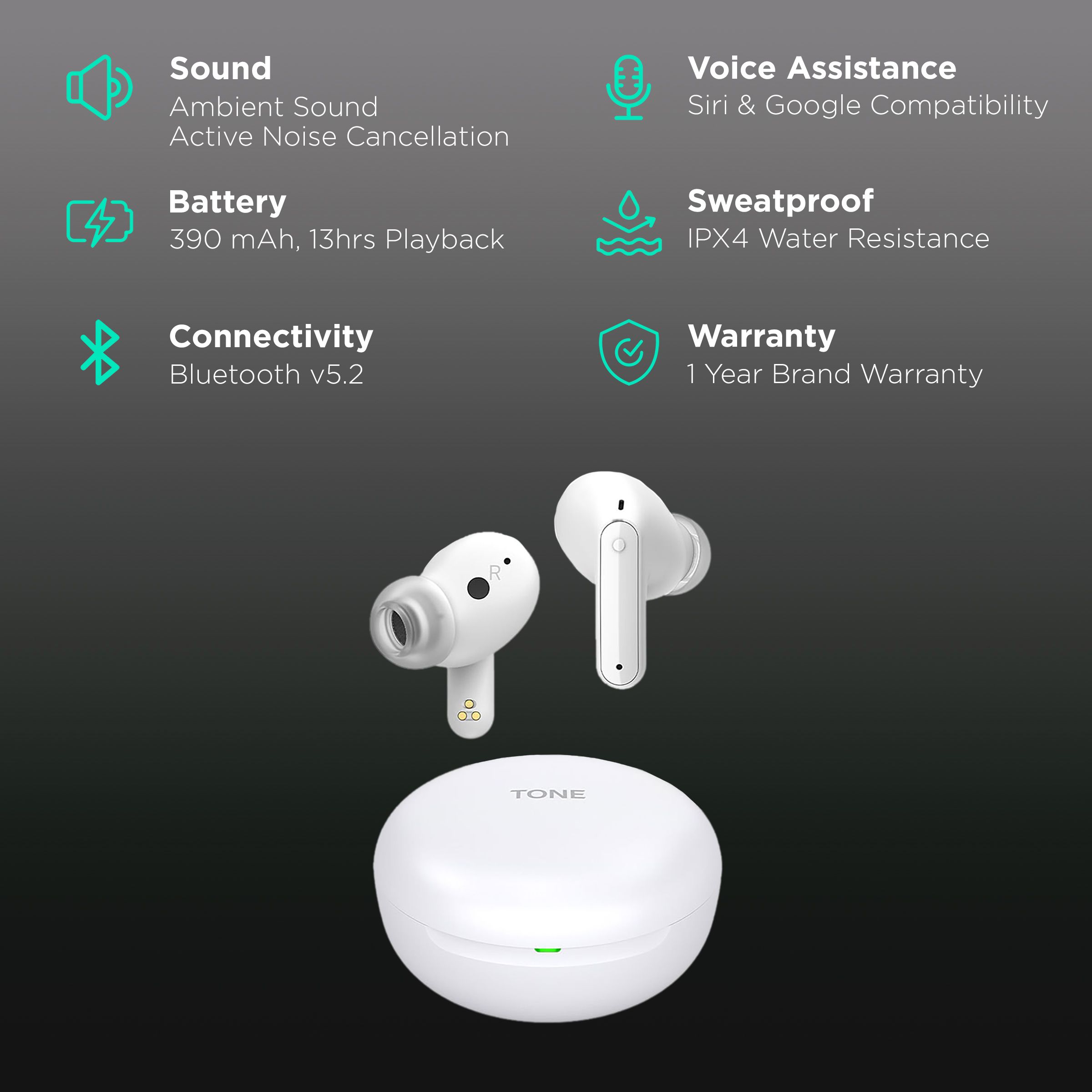 LG Tone Free TONE-FP5W.CINDLLK TWS Earbuds with Active Noise Cancellation (IPX4 Sweat & Water Resistant, 22 Hours Playback, Pearl White) LG Tone Free TONE-FP5W.CINDLLK TWS Earbuds with Active Noise Cancellation (IPX4 Sweat & Water Resistant, 22 Hours Playback, Pearl White)_2