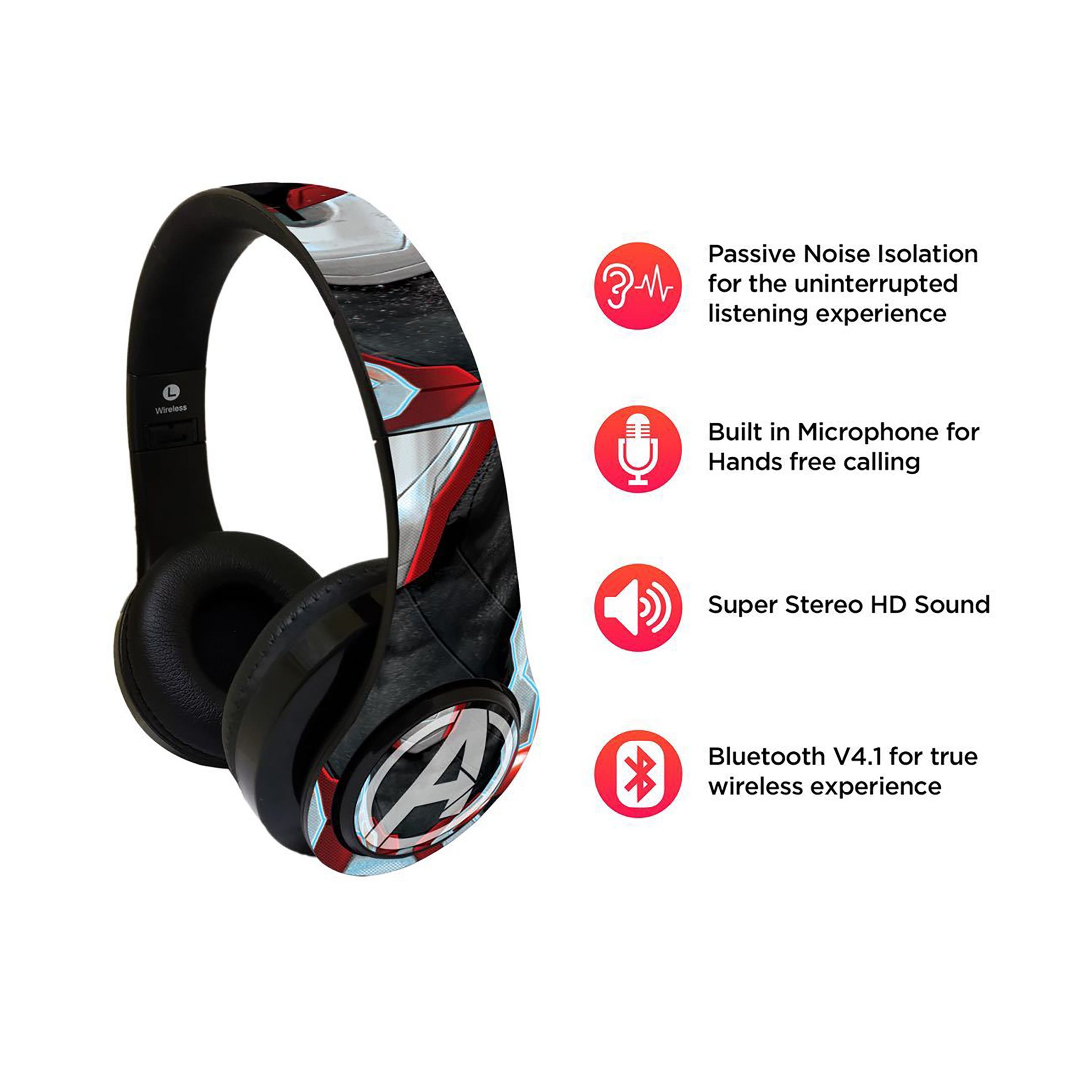 macmerise Endgame Suit Avengers - Decibel SODCIBLMM4498 Bluetooth Headphone with Mic (Passive Noise Cancellation, On Ear, Multicolor) macmerise Endgame Suit Avengers - Decibel SODCIBLMM4498 Bluetooth Headphone with Mic (Passive Noise Cancellation, On Ear, Multicolor)_3