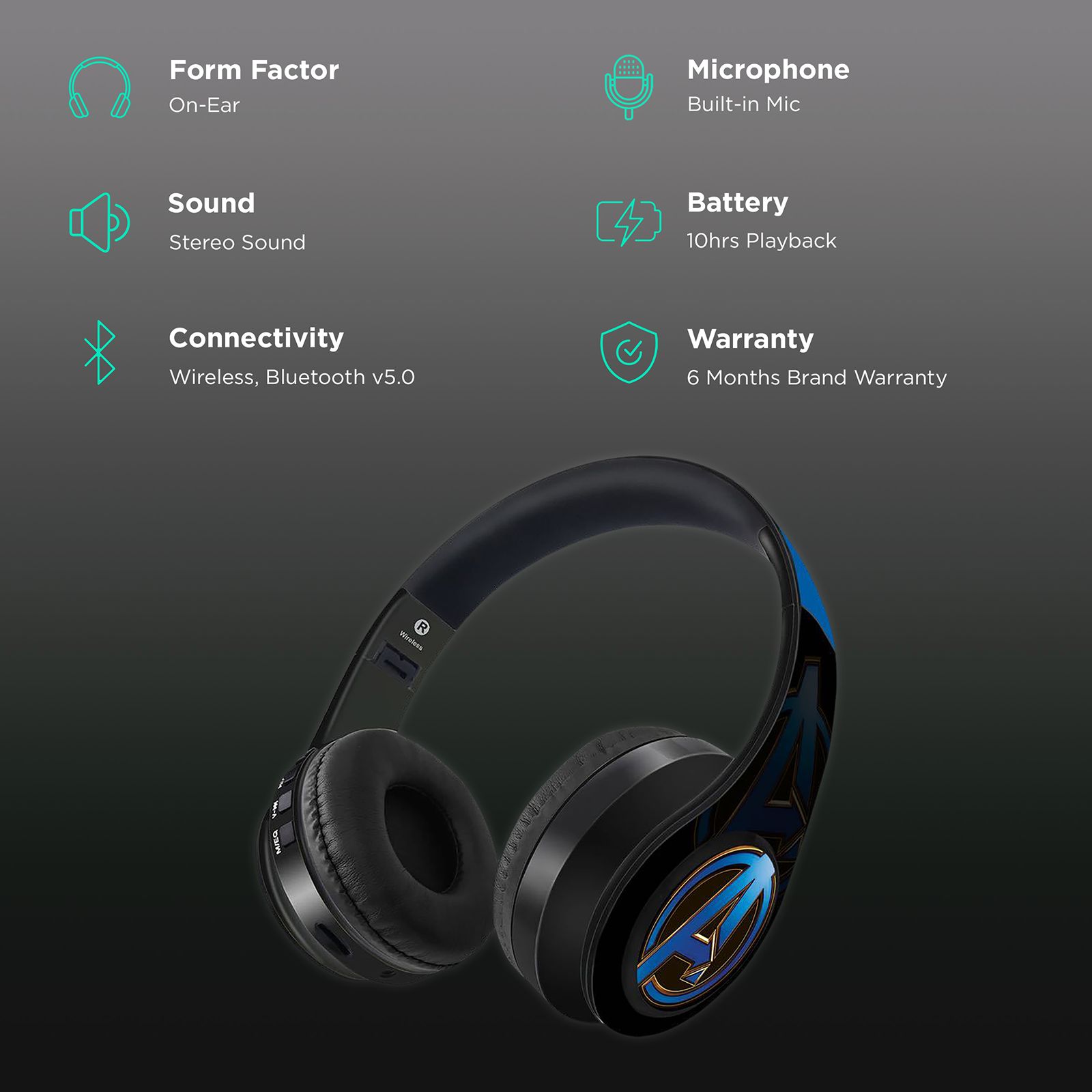macmerise Endgame Logo Decibel SODCIBLMM4482 Bluetooth Headphone with Mic (Built In FM Radio, On Ear, Multicolor) macmerise Endgame Logo Decibel SODCIBLMM4482 Bluetooth Headphone with Mic (Built In FM Radio, On Ear, Multicolor)_2
