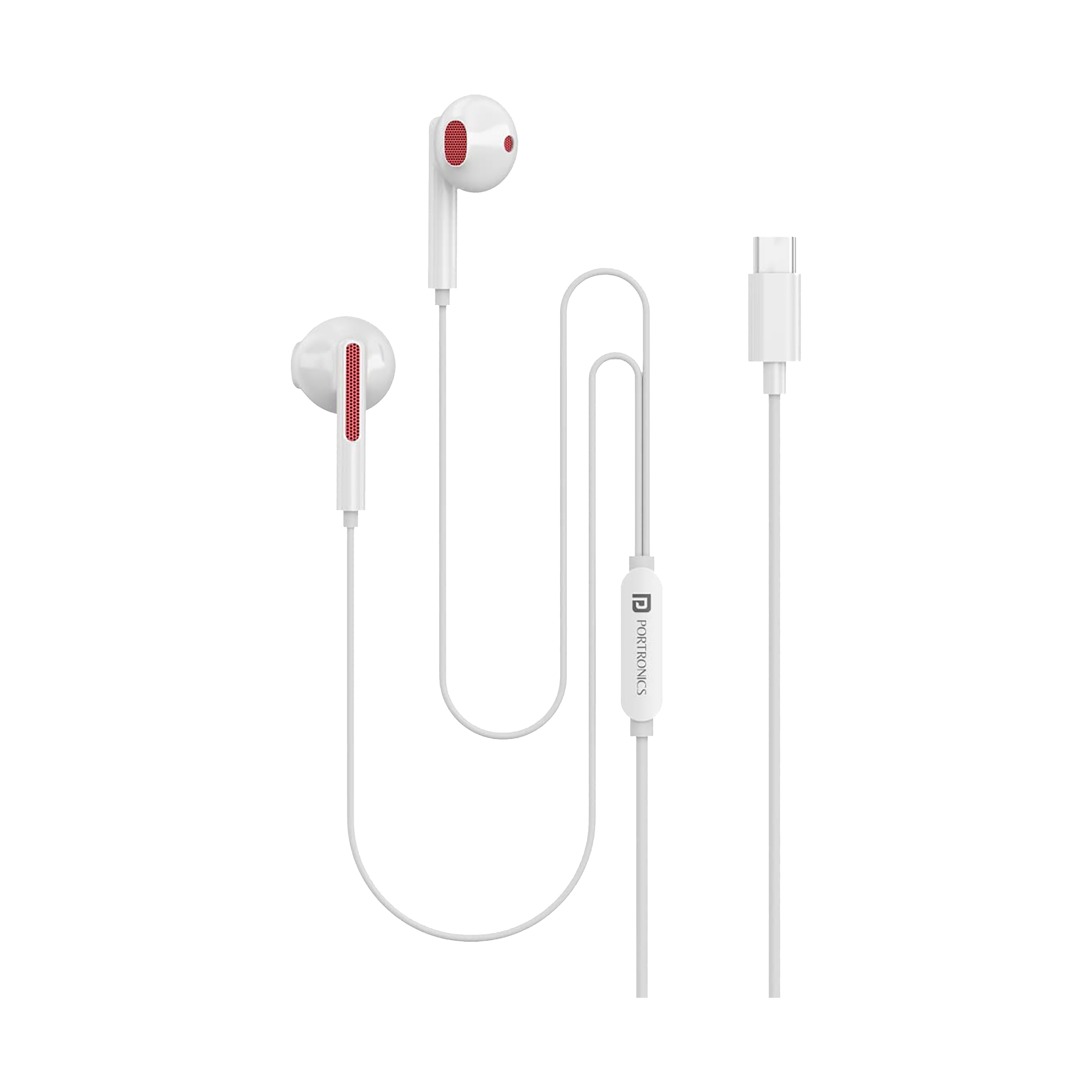 PORTRONICS Conch 120 POR 1551 Wired Earphone with Mic (In Ear, Red) PORTRONICS Conch 120 POR 1551 Wired Earphone with Mic (In Ear, Red)_1