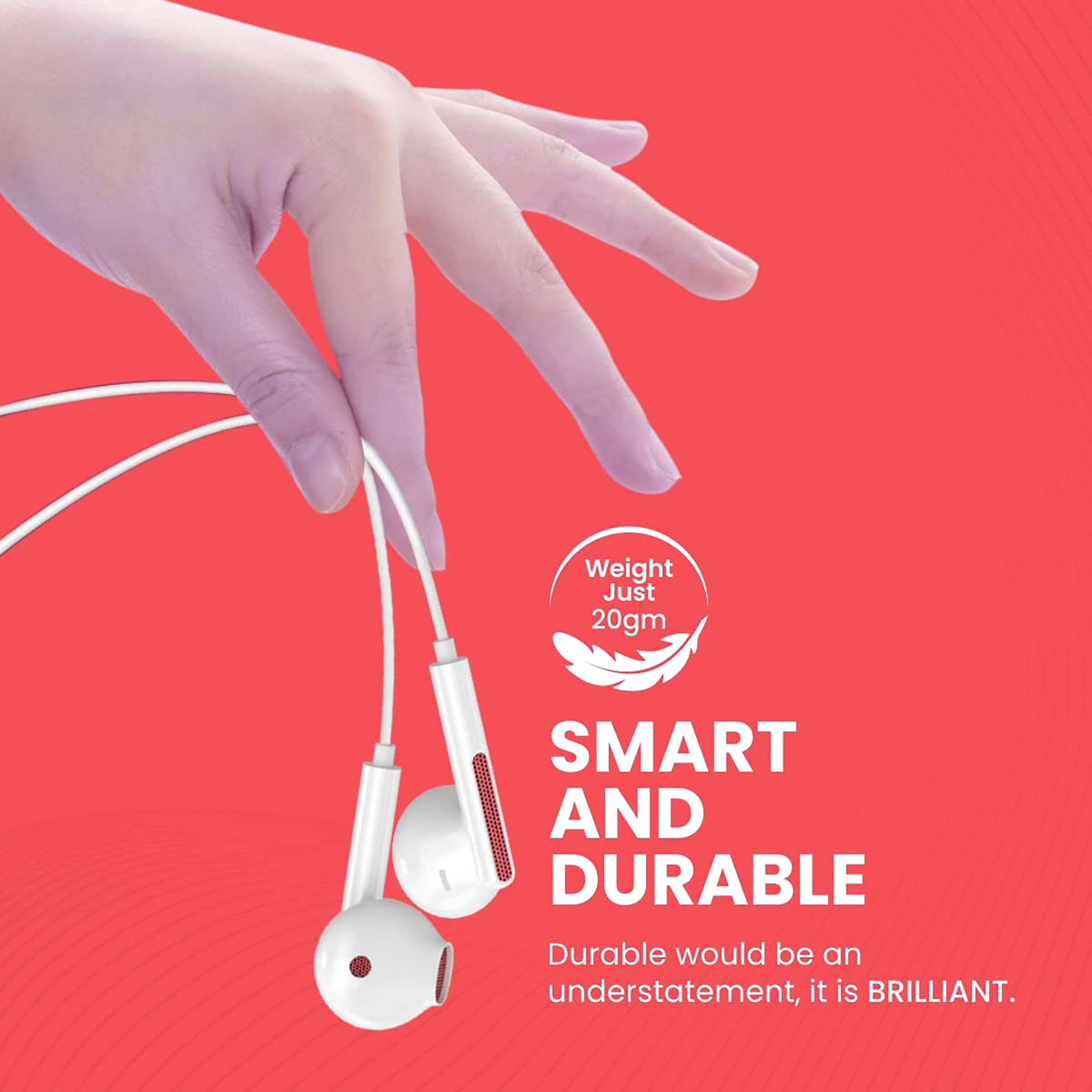 PORTRONICS Conch 120 POR 1551 Wired Earphone with Mic (In Ear, Red) PORTRONICS Conch 120 POR 1551 Wired Earphone with Mic (In Ear, Red)_7