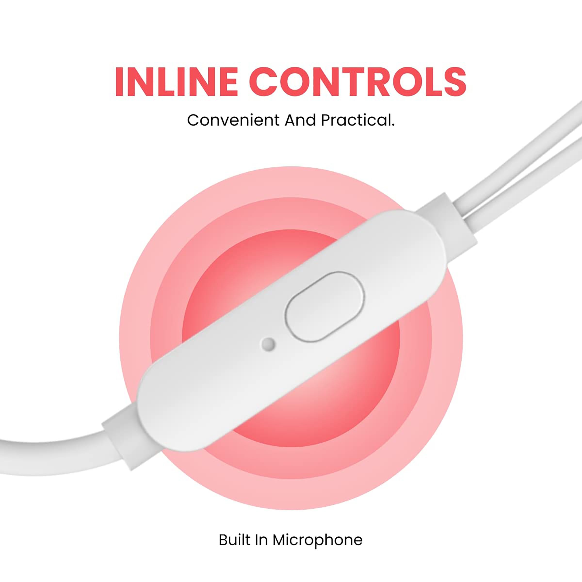 PORTRONICS Conch 120 POR 1551 Wired Earphone with Mic (In Ear, Red) PORTRONICS Conch 120 POR 1551 Wired Earphone with Mic (In Ear, Red)_6