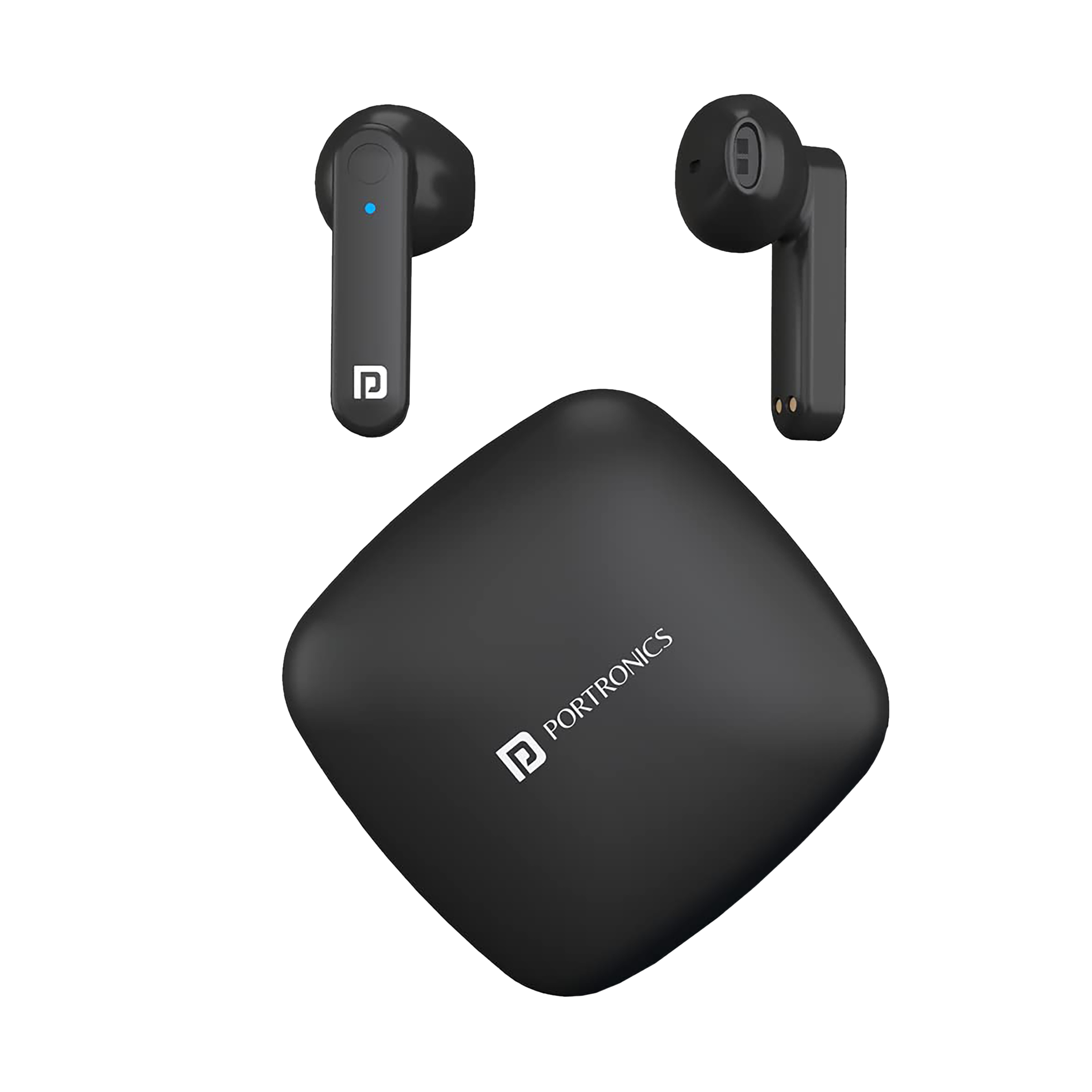 PORTRONICS Harmonics Twins S2 POR 1322 TWS Earbuds (Sweatproof & Water Resistant, 20 Hours Playback, Black) PORTRONICS Harmonics Twins S2 POR 1322 TWS Earbuds (Sweatproof & Water Resistant, 20 Hours Playback, Black)_1