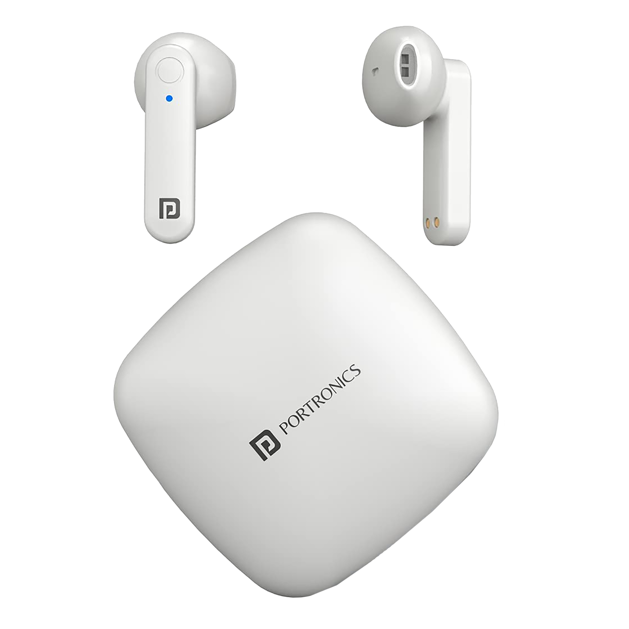 PORTRONICS Harmonics Twins S2 POR 1323 TWS Earbuds (20 Hours Playback, White) PORTRONICS Harmonics Twins S2 POR 1323 TWS Earbuds (20 Hours Playback, White)_1