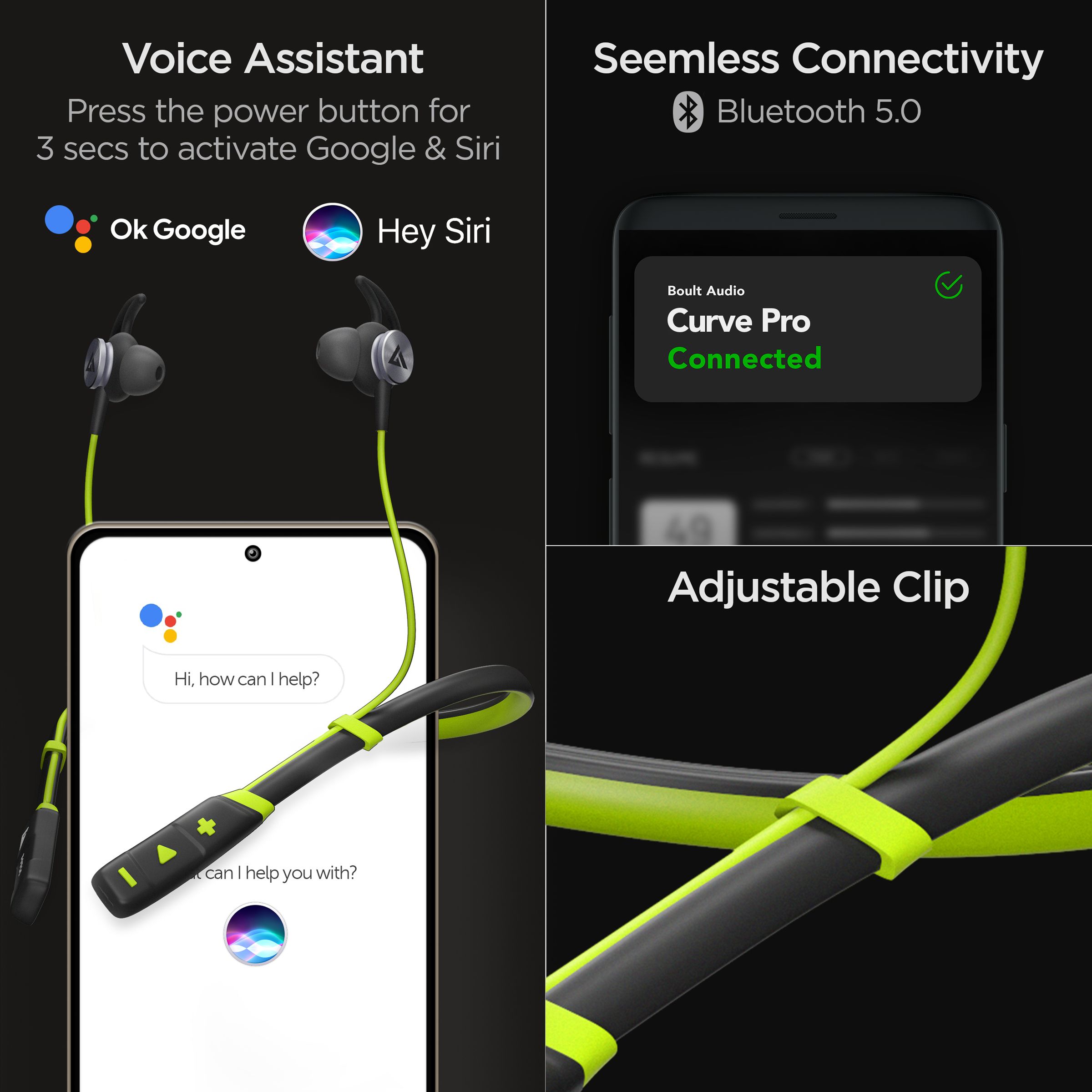 GOBOULT ProBass Curve Pro BA-RD-CurvePro Neckband with Noise Isolation (IPX5 Sweat & Water Resistant, Google & Siri Compatibility, Green) GOBOULT ProBass Curve Pro BA-RD-CurvePro Neckband with Noise Isolation (IPX5 Sweat & Water Resistant, Google & Siri Compatibility, Green)_9