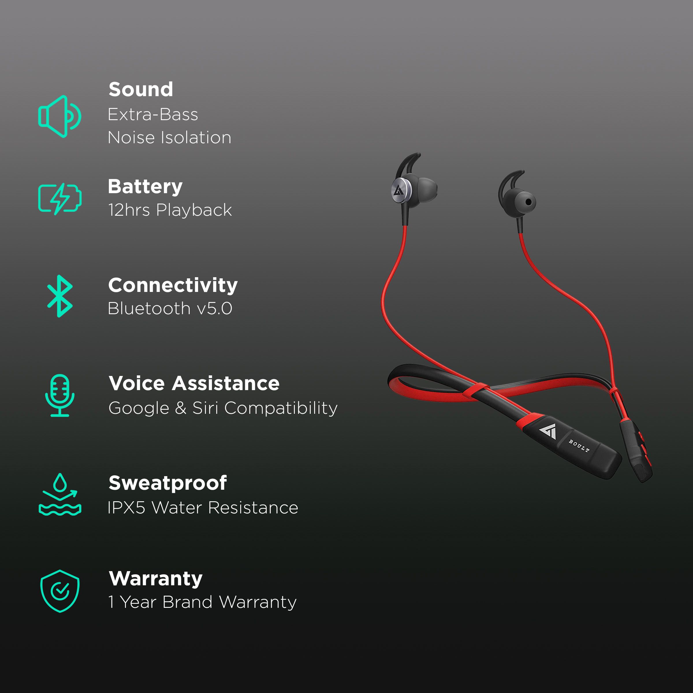 GOBOULT ProBass Curve Pro BA-RD-CurvePro Neckband with Noise Isolation (IPX5 Sweat & Water Resistant, Google & Siri Compatibility, Red) GOBOULT ProBass Curve Pro BA-RD-CurvePro Neckband with Noise Isolation (IPX5 Sweat & Water Resistant, Google & Siri Compatibility, Red)_2