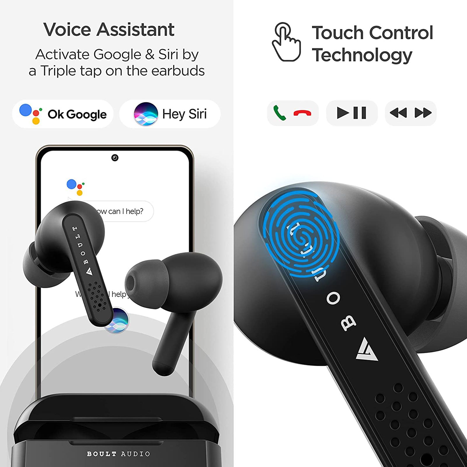 GOBOULT AirBass Propods BA-RD-Propods In-Ear Truly Wireless Earbuds With Mic (Bluetooth 5.0, Microwoofers, Black) GOBOULT AirBass Propods BA-RD-Propods In-Ear Truly Wireless Earbuds With Mic (Bluetooth 5.0, Microwoofers, Black)_6