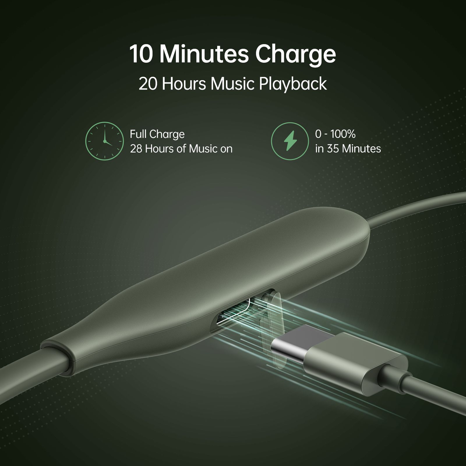 oppo Enco M32 EWN20 Neckband (IP55 Water & Dust Resistant, 28 Hours Playtime, Green)_10