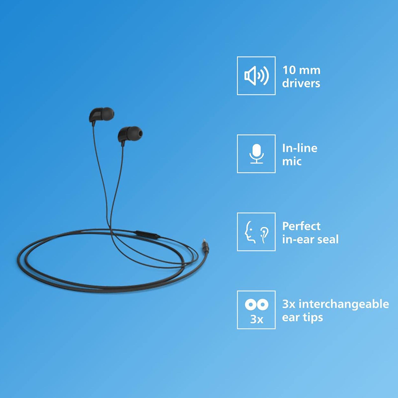 PHILIPS TAE1126BK/94 Wired Earphone with Mic (In Ear, Black)_6