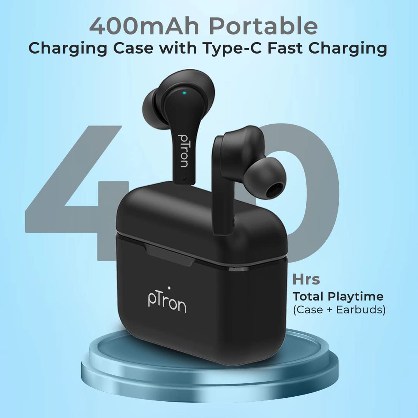 pTron Bassbuds Tango 140318134 TWS Earbuds with Environmental Noise Cancellation (IPX4 Sweat & Water Resistant, 40 Hours Playback, Black) pTron Bassbuds Tango 140318134 TWS Earbuds with Environmental Noise Cancellation (IPX4 Sweat & Water Resistant, 40 Hours Playback, Black)_6