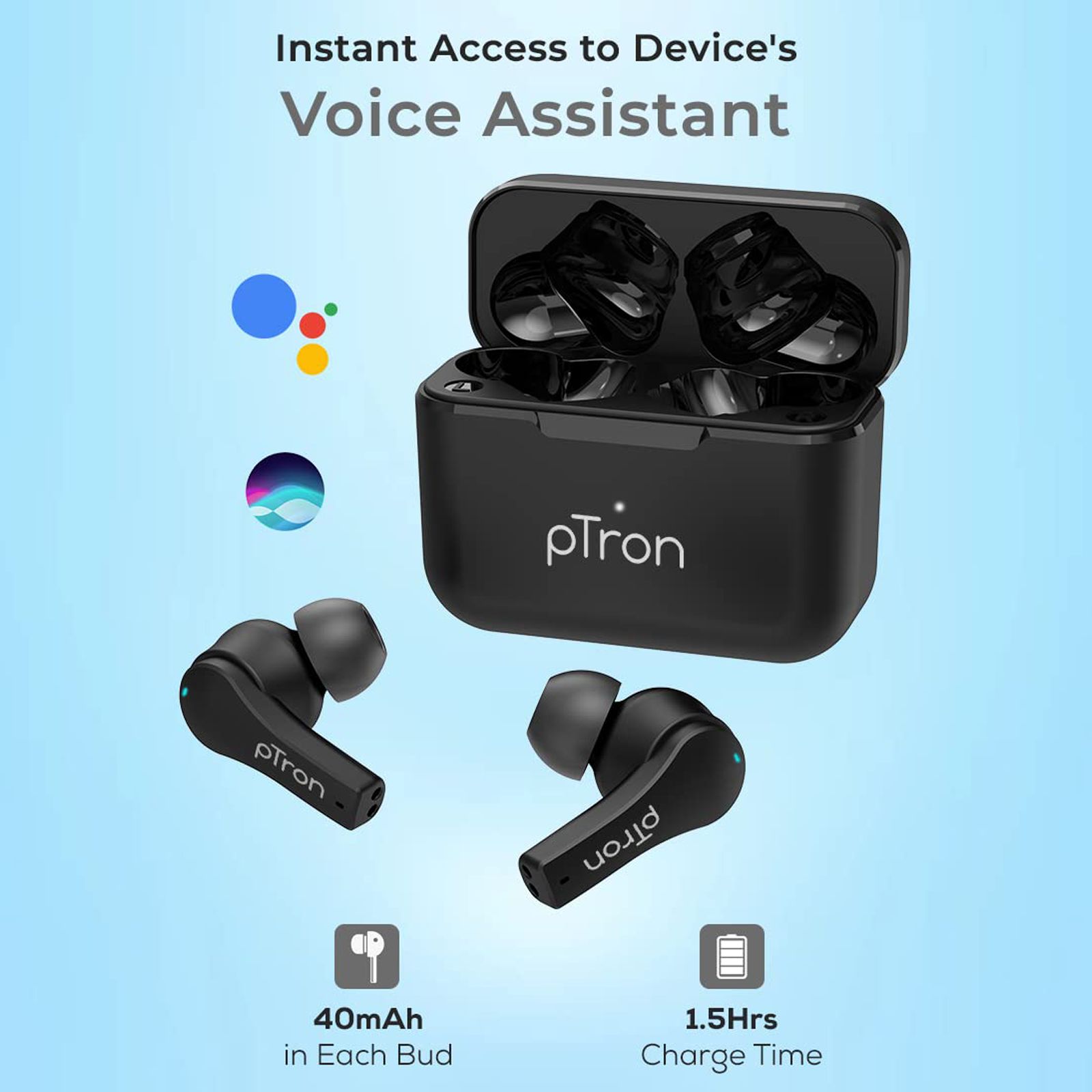 pTron Bassbuds Tango 140318134 TWS Earbuds with Environmental Noise Cancellation (IPX4 Sweat & Water Resistant, 40 Hours Playback, Black) pTron Bassbuds Tango 140318134 TWS Earbuds with Environmental Noise Cancellation (IPX4 Sweat & Water Resistant, 40 Hours Playback, Black)_4