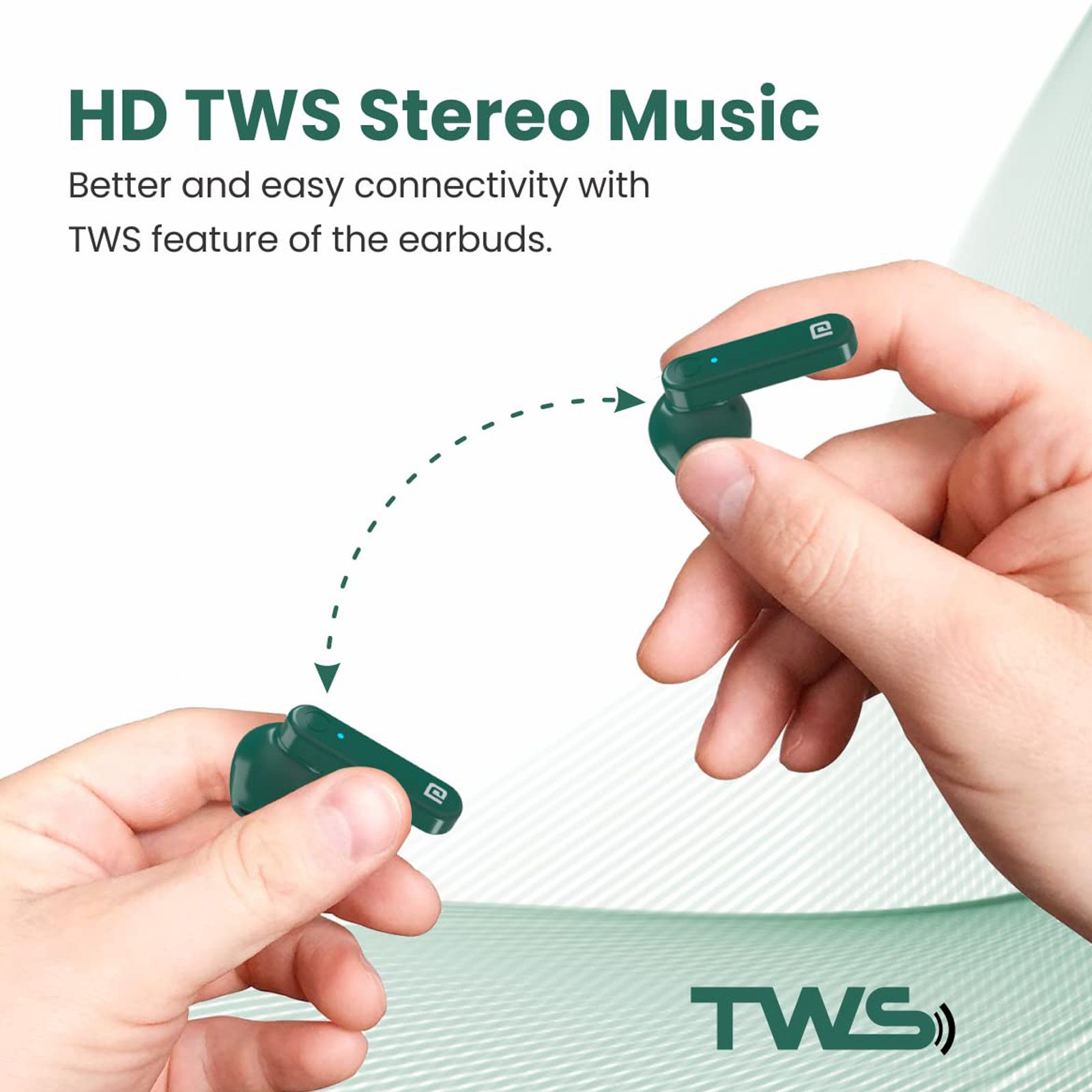 PORTRONICS Harmonics Twins S2 POR 1526 TWS Earbuds (Sweatproof & Water Resistant, 20 Hours Playback, Green)_5