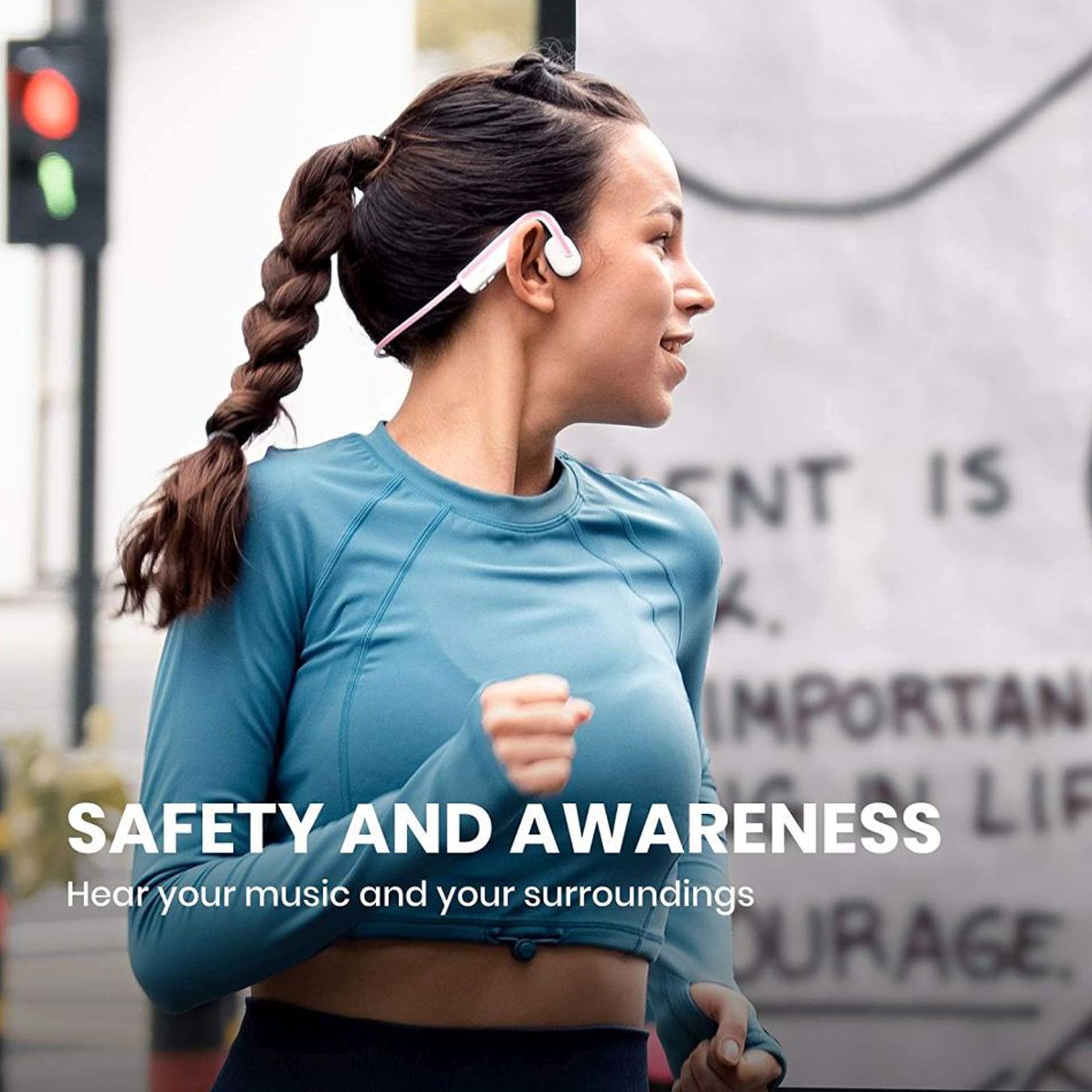 AfterShokz OpenMove Bone Conduction Bluetooth Headphone with Noise Isolation (IP55 Water Resistant, Deep Bass, Pink) AfterShokz OpenMove Bone Conduction Bluetooth Headphone with Noise Isolation (IP55 Water Resistant, Deep Bass, Pink)_3