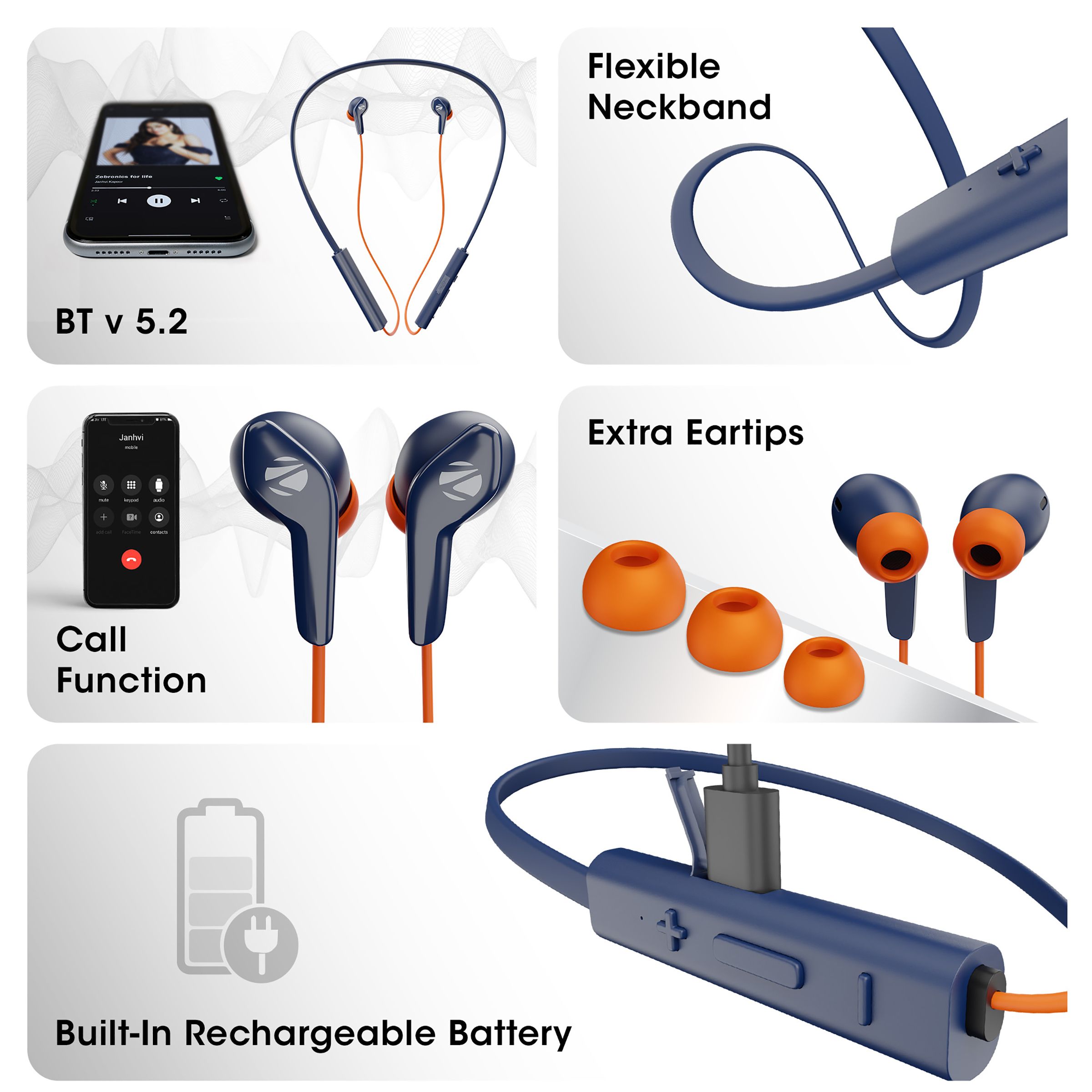 ZEBRONICS Yoga 4 In-Ear Wireless Earphone with Mic (Bluetooth 5.2, Voice Assistant Support, Blue)_7