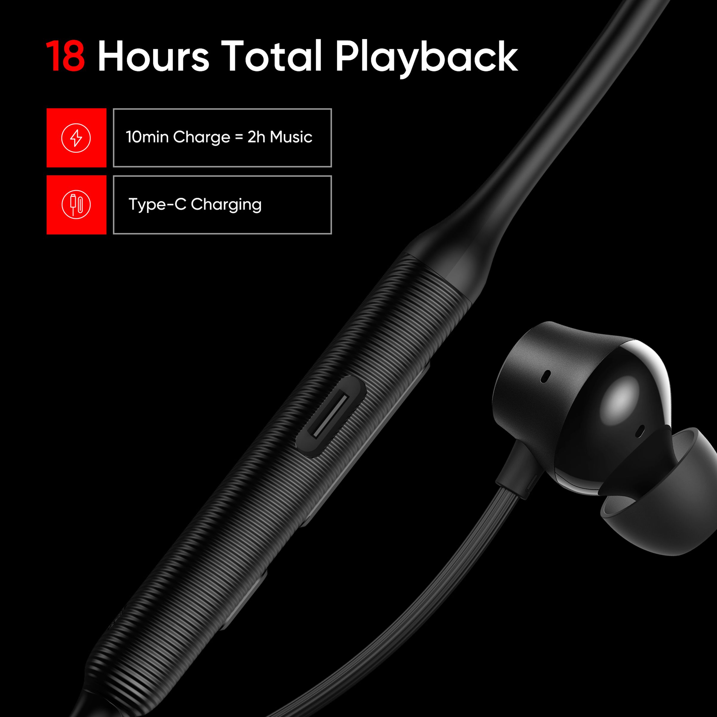 DIZO by realme TechLife Wireless Power DA2125 Neckband with Environmental Noise Cancellation (IPX4 Sweat & Water Resistant, 18 Hours Playback, Classic Black)_11
