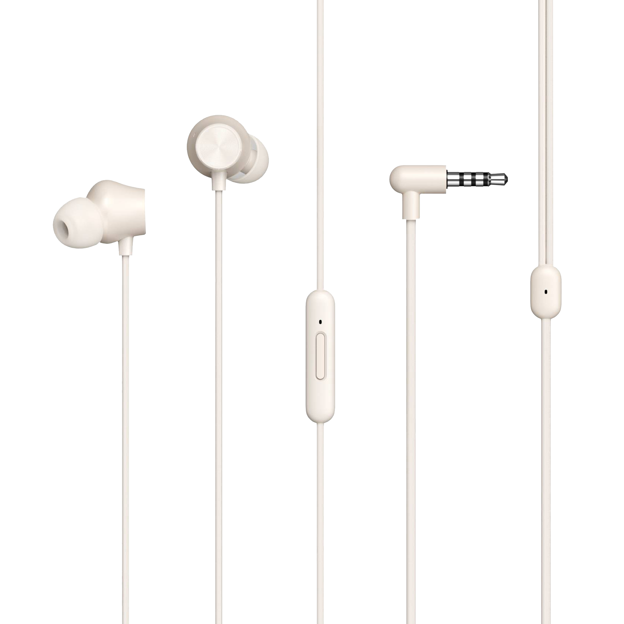DIZO by realme TechLife DA2106 Wired Earphone with Mic (In Ear, Creme White)_1