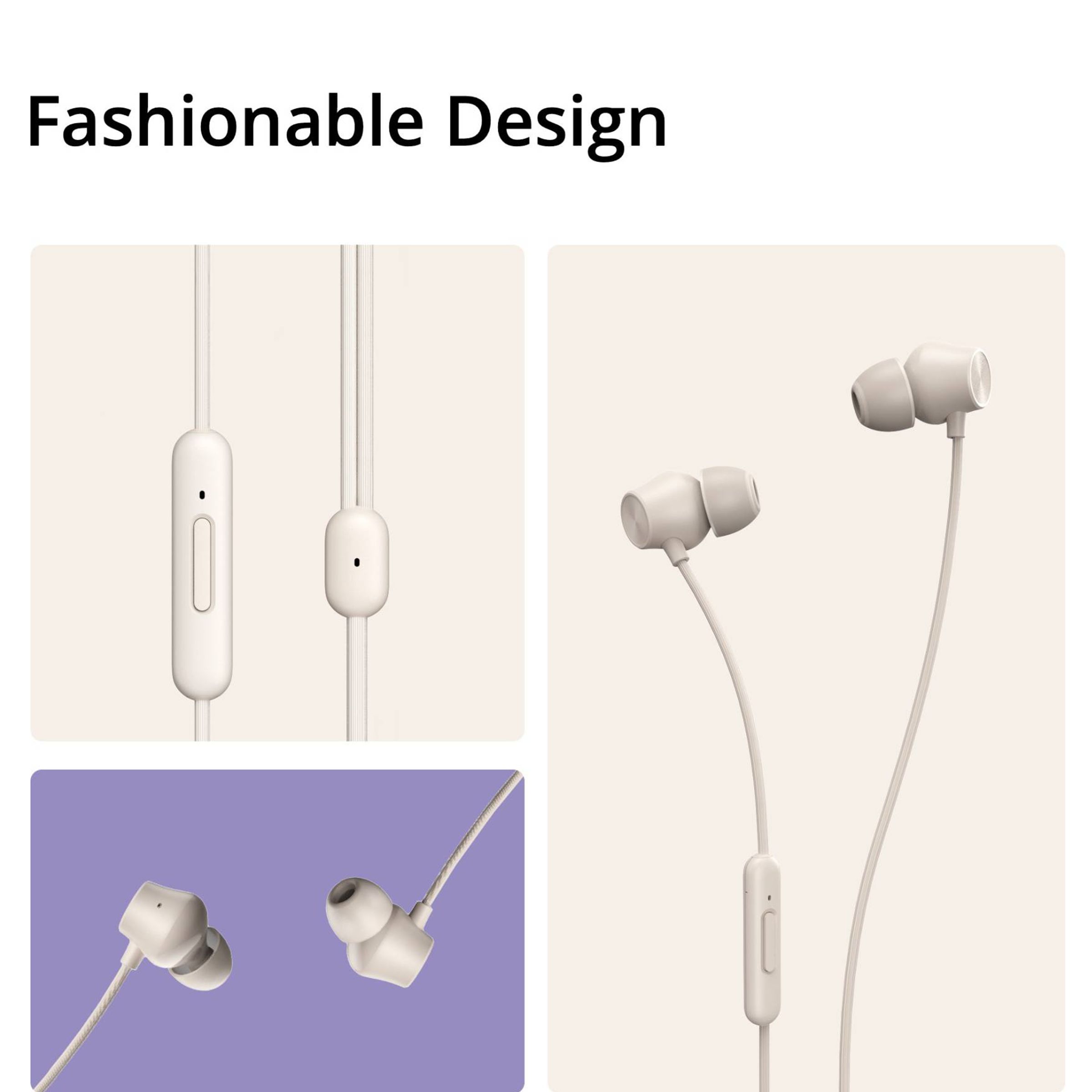 DIZO by realme TechLife DA2106 Wired Earphone with Mic (In Ear, Creme White)_7