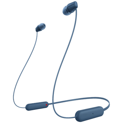 SONY WI-C100 Neckband (IPX4 Sweat & Splashproof, 25 Hours Playtime, Blue)