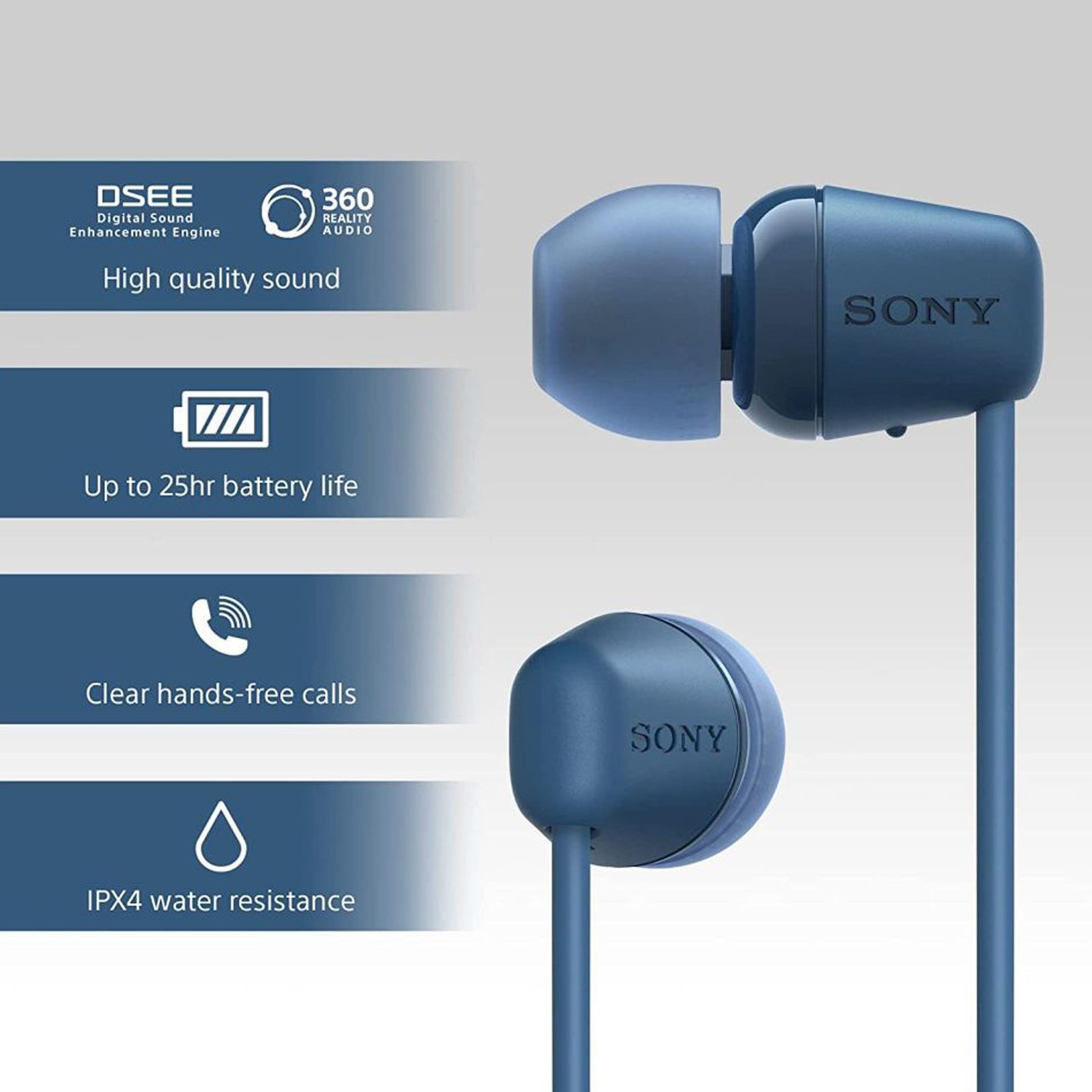 SONY WI-C100 Neckband (IPX4 Sweat & Splashproof, 25 Hours Playtime, Blue)_5