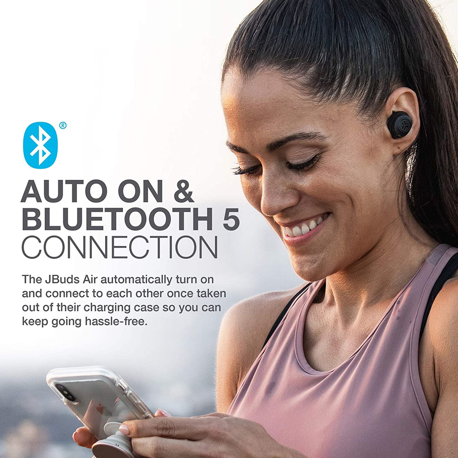 JLAB JBuds Air True IEUEBJBUDSAIRRBLK8 TWS Earbuds (IPX4 Sweat & Water Resistant, 32 Hours Playback, Black) JLAB JBuds Air True IEUEBJBUDSAIRRBLK8 TWS Earbuds (IPX4 Sweat & Water Resistant, 32 Hours Playback, Black)_4