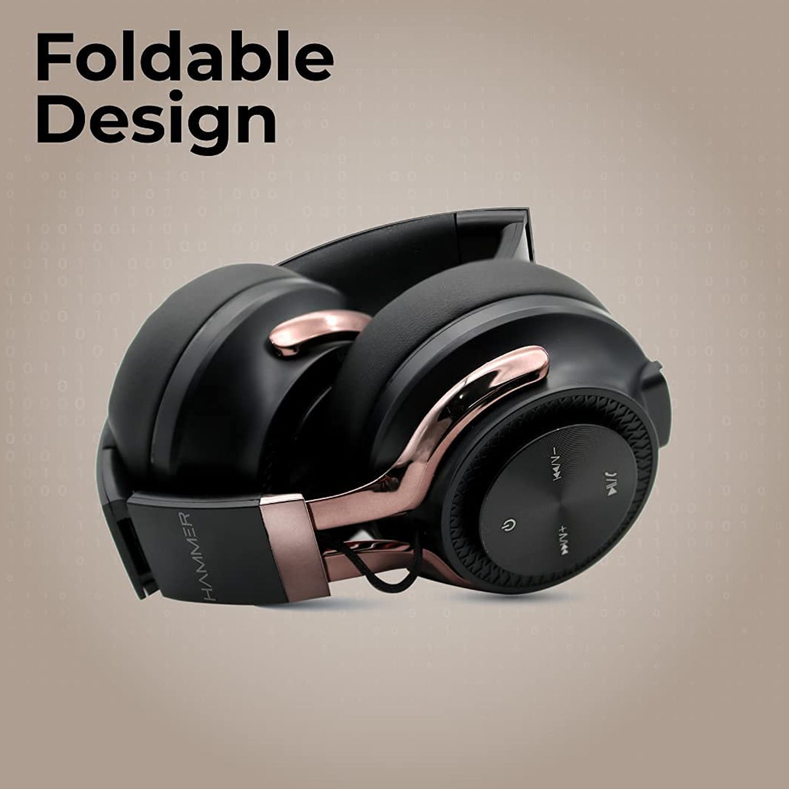 HAMMER Bash Bluetooth Headset with Mic (8 Hours Playback, On Ear, Black)_7