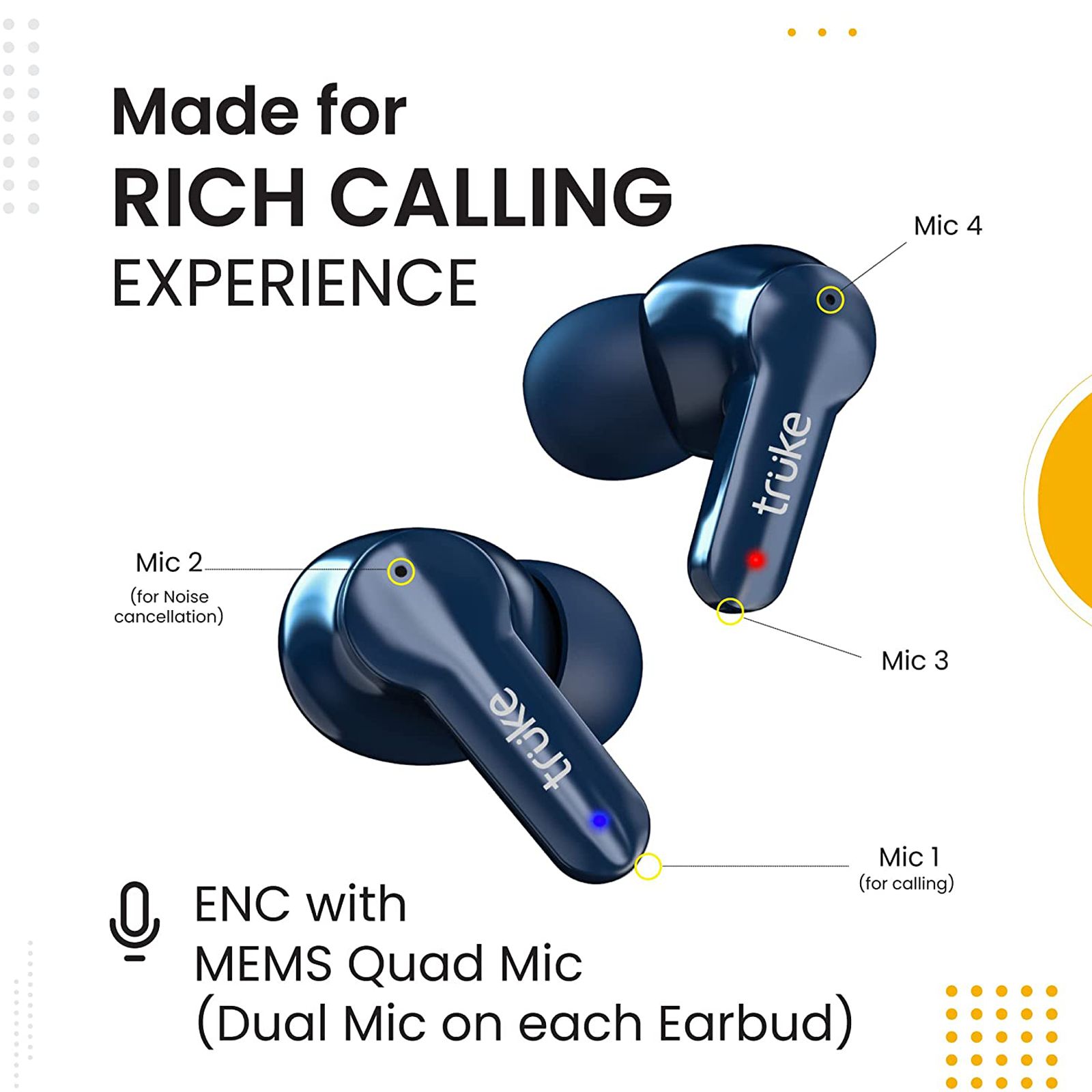 truke Buds Q1 TWS Earbuds with Environmental Noise Cancellation (IPX4 Sweat & Water Resistant, Fast Charge, Blue) truke Buds Q1 TWS Earbuds with Environmental Noise Cancellation (IPX4 Sweat & Water Resistant, Fast Charge, Blue)_7
