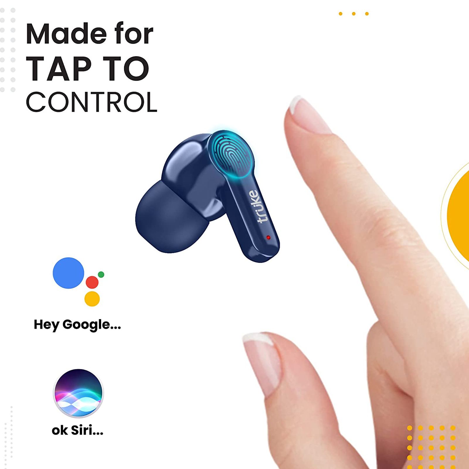 truke Buds Q1 TWS Earbuds with Environmental Noise Cancellation (IPX4 Sweat & Water Resistant, Fast Charge, Blue) truke Buds Q1 TWS Earbuds with Environmental Noise Cancellation (IPX4 Sweat & Water Resistant, Fast Charge, Blue)_5