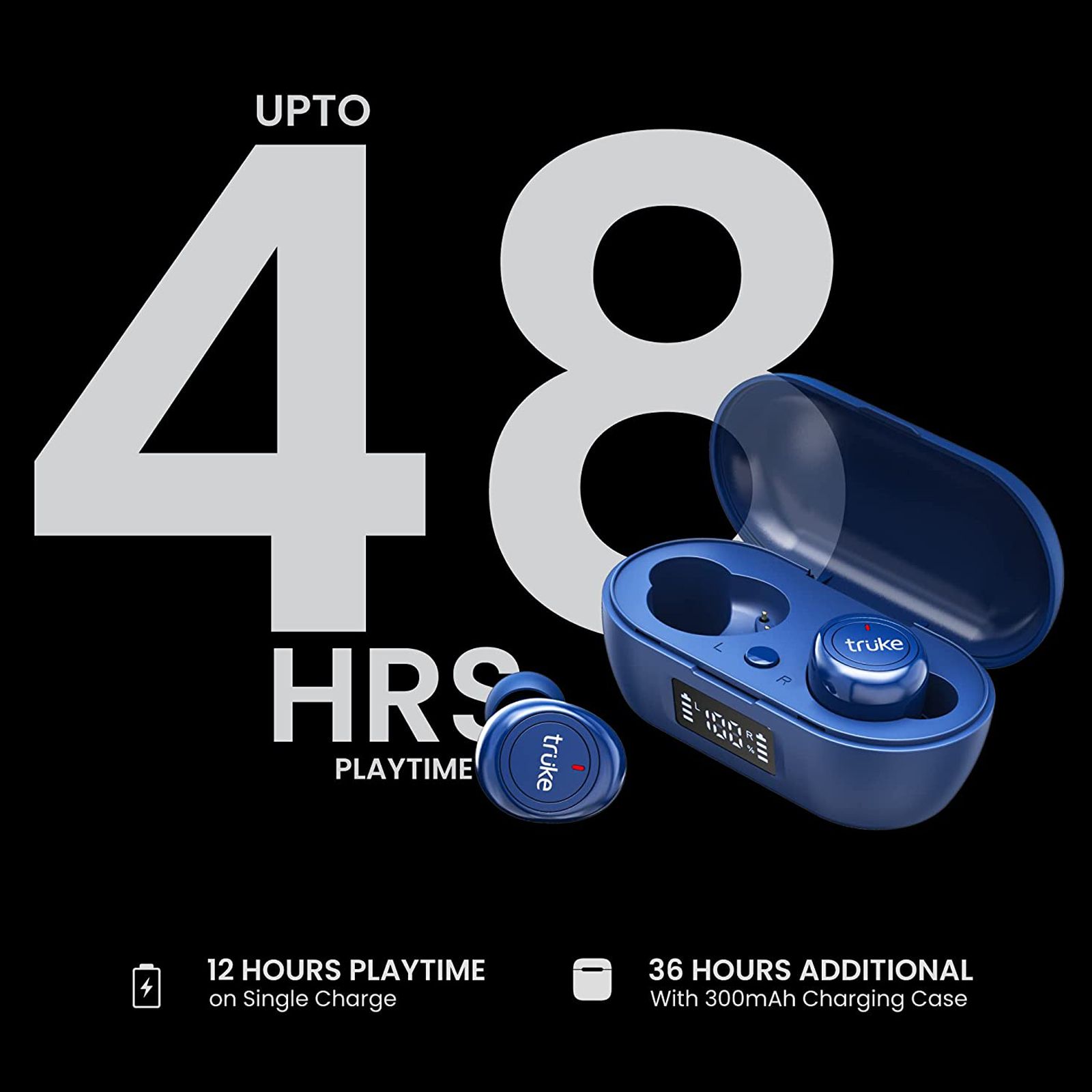 truke Fit 1+ B097 TWS Earbuds with Noise Isolation (IPX4 Sweat & Water Resistant, Dedicated Gaming Mode, Blue) truke Fit 1+ B097 TWS Earbuds with Noise Isolation (IPX4 Sweat & Water Resistant, Dedicated Gaming Mode, Blue)_6