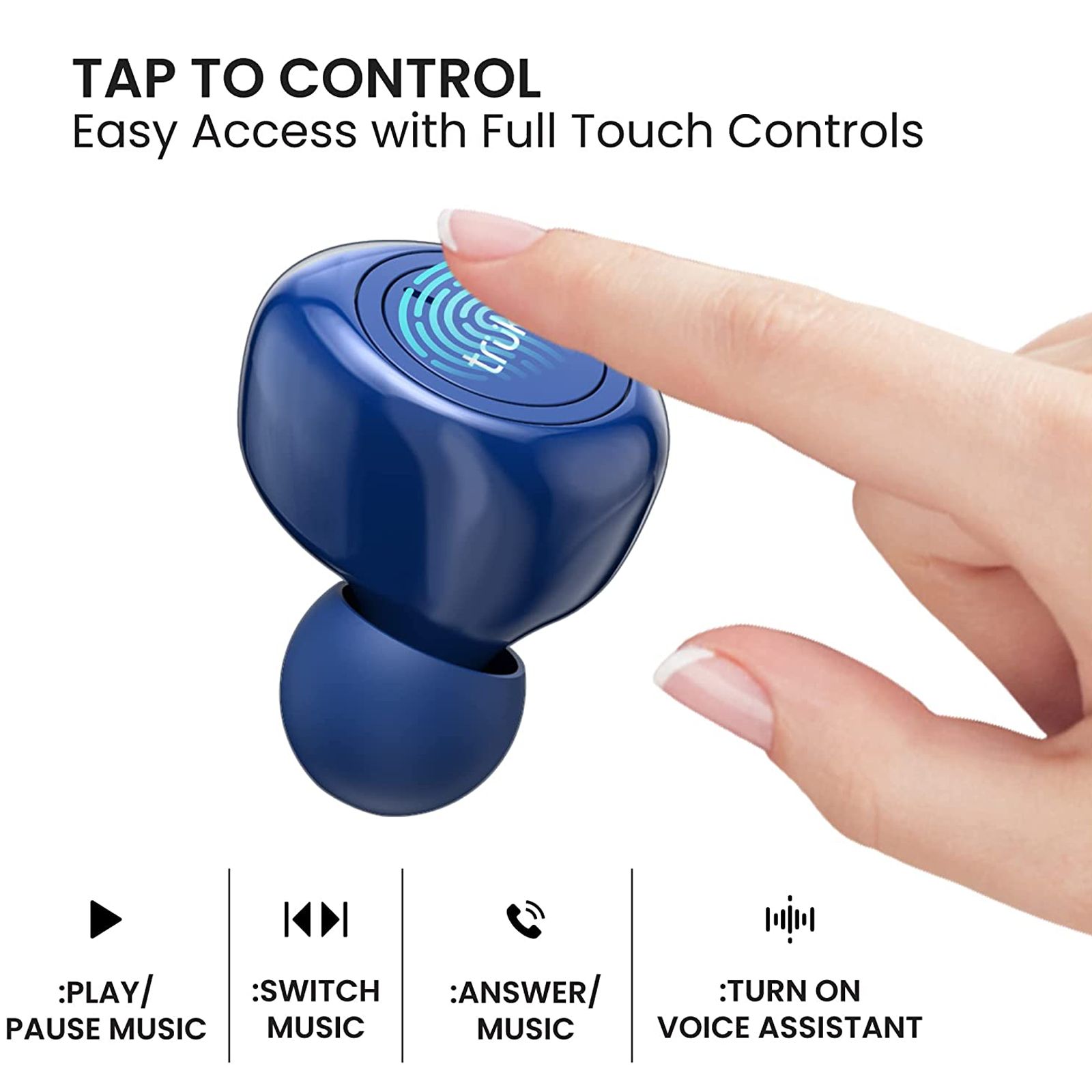 truke Fit 1+ B097 TWS Earbuds with Noise Isolation (IPX4 Sweat & Water Resistant, Dedicated Gaming Mode, Blue) truke Fit 1+ B097 TWS Earbuds with Noise Isolation (IPX4 Sweat & Water Resistant, Dedicated Gaming Mode, Blue)_5