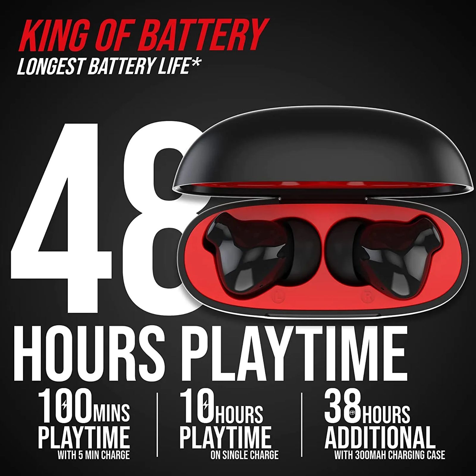 truke Air Buds E216 TWS Earbuds with AI Noise Cancellation (IPX4 Water Resistant, 48 Hours Playback, Black)_3