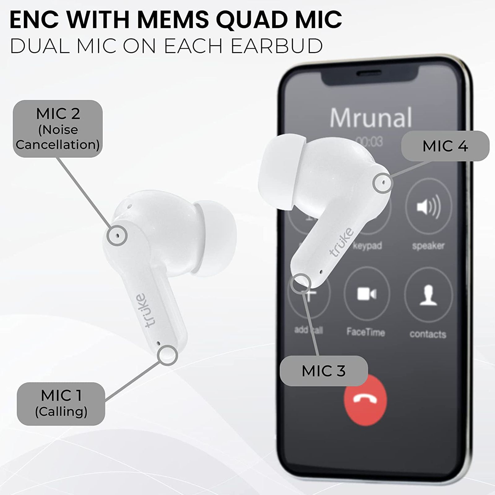 truke Buds S2 E213 TWS Earbuds with AI Noise Cancellation (IPX4 Water Resistant, 48 Hours Playback, White) truke Buds S2 E213 TWS Earbuds with AI Noise Cancellation (IPX4 Water Resistant, 48 Hours Playback, White)_6